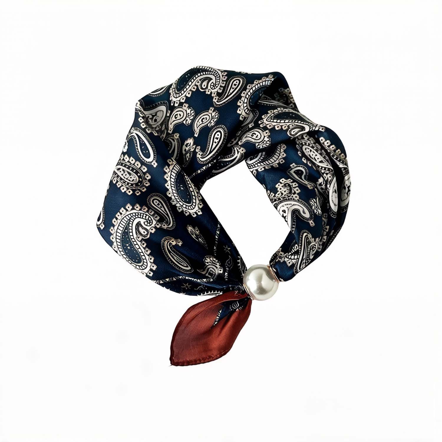 Bwecuy Modetuch Perlen Schal mit Magnetverschluss,Satin Seidenschal