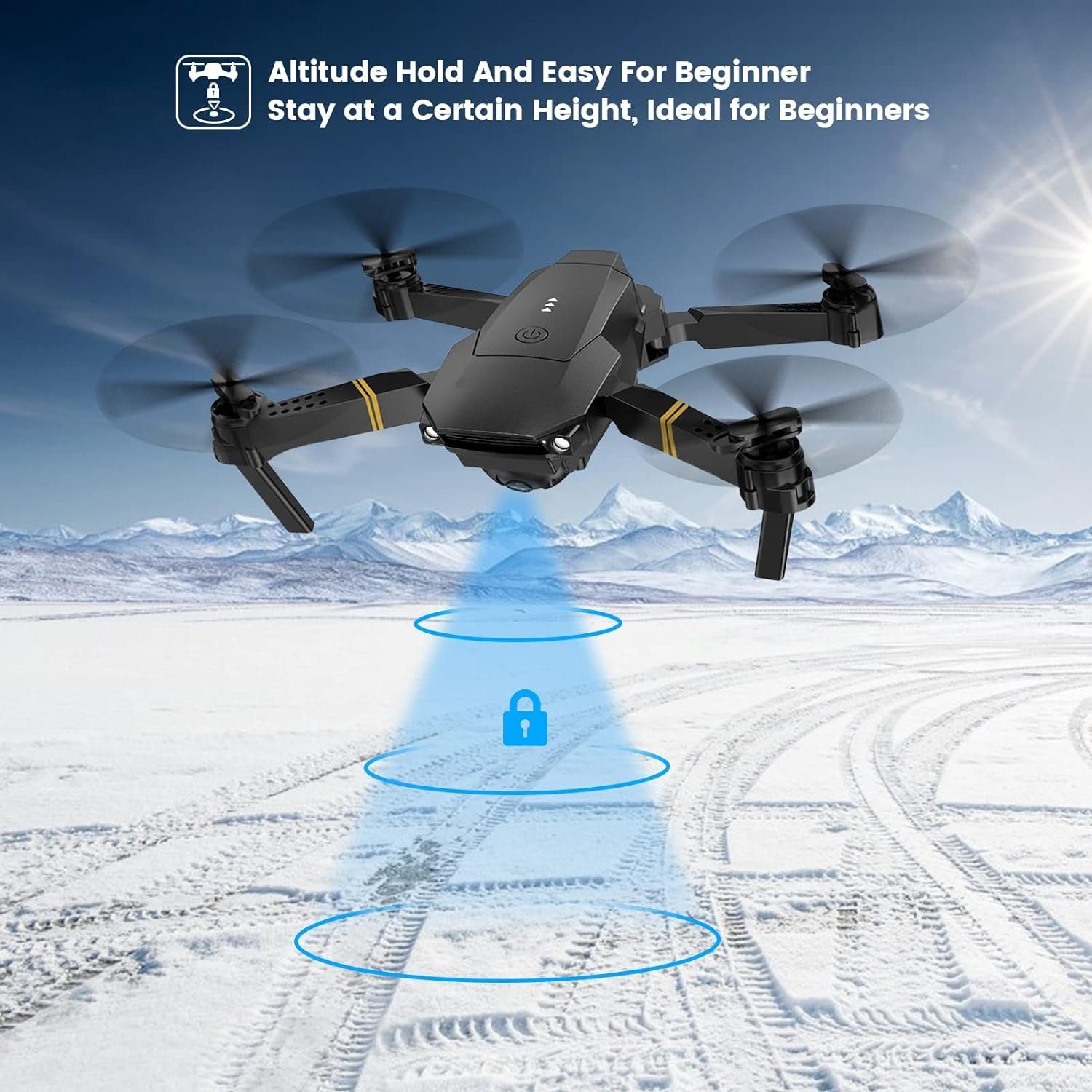 NAUXIU Drohne mit Kamera Anfänger für Drohne Quadcopter (Gold) mit Kinder Drone HD 1080P, 4K HD (4K Drohne FPV 1080P, RC