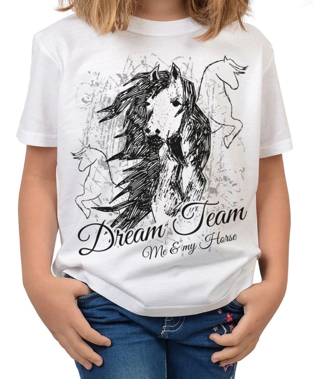 Shirt - Pferdesprüche Mädchen Pferde Shirts Tini T-Shirt Dream Team KIndershirt:
