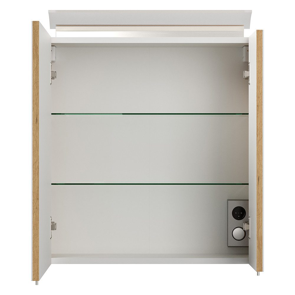 Lomadox Spiegelschrank BATLEY-02 60cm breit, Eiche, günstig online kaufen