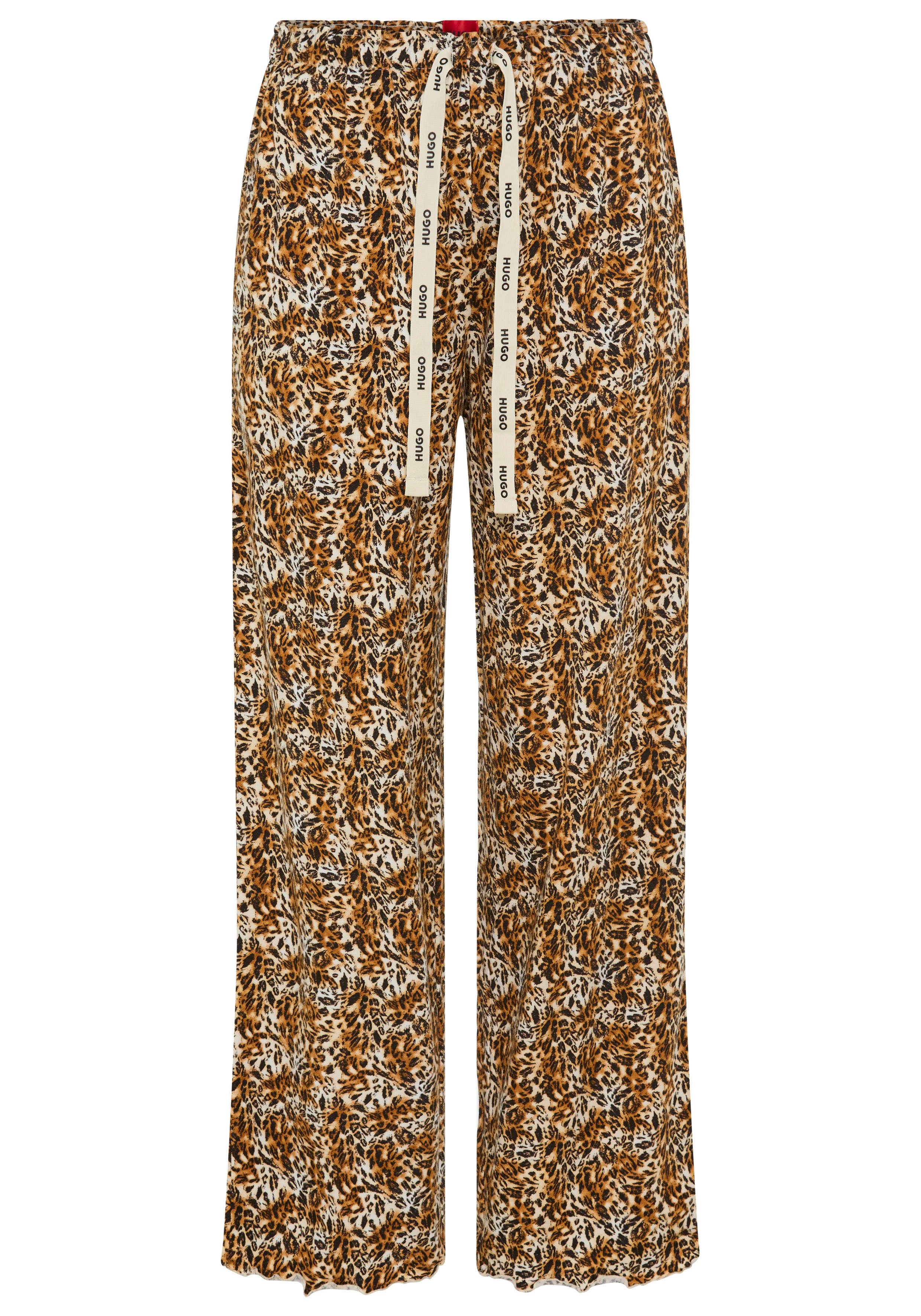 HUGO Pyjamahose elastischer Bund, gerader Schnitt, gewellte Kanten günstig online kaufen