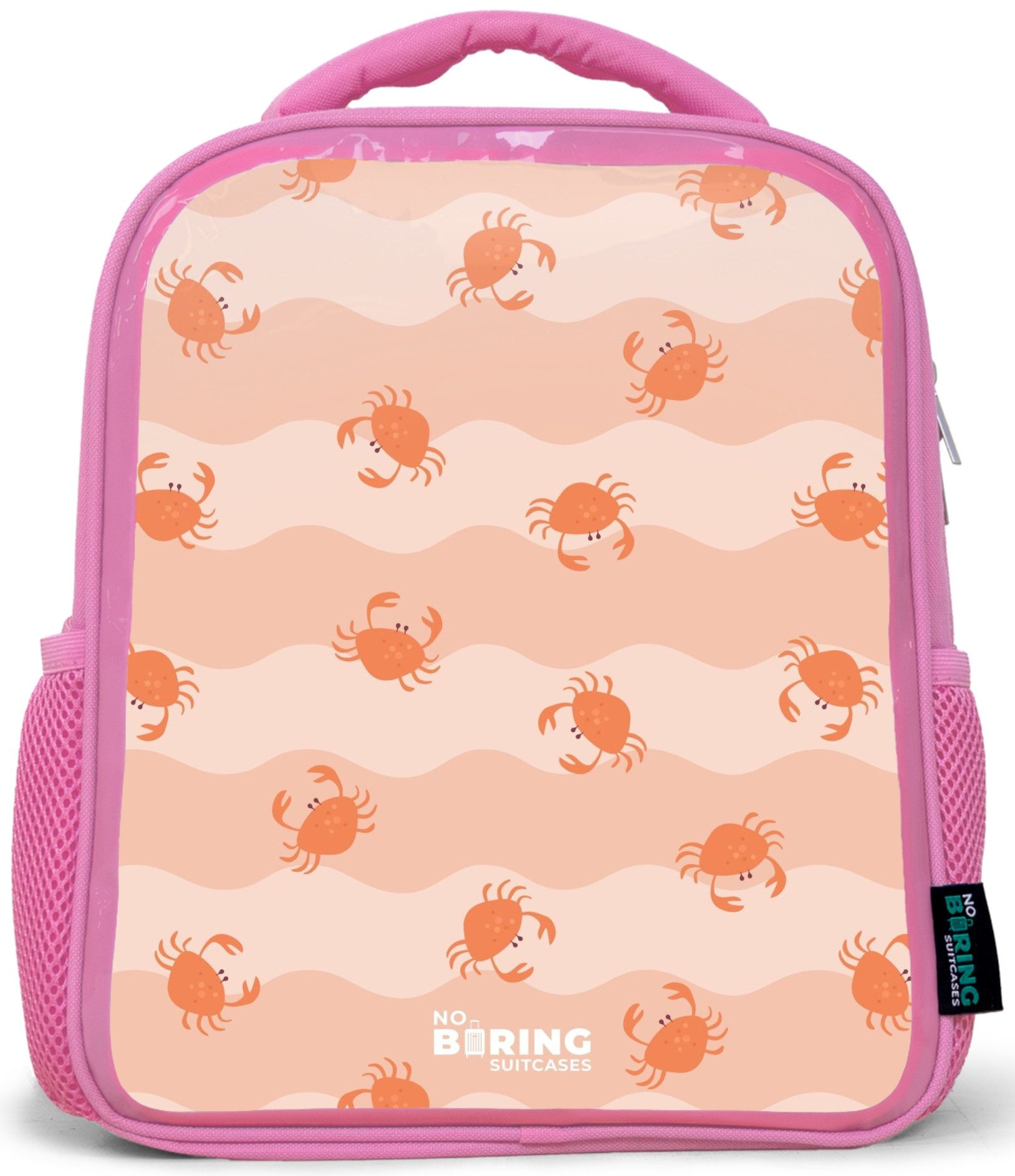 Rucksack Rosa - Orangefarbene Krabben auf gewelltem Hintergrund