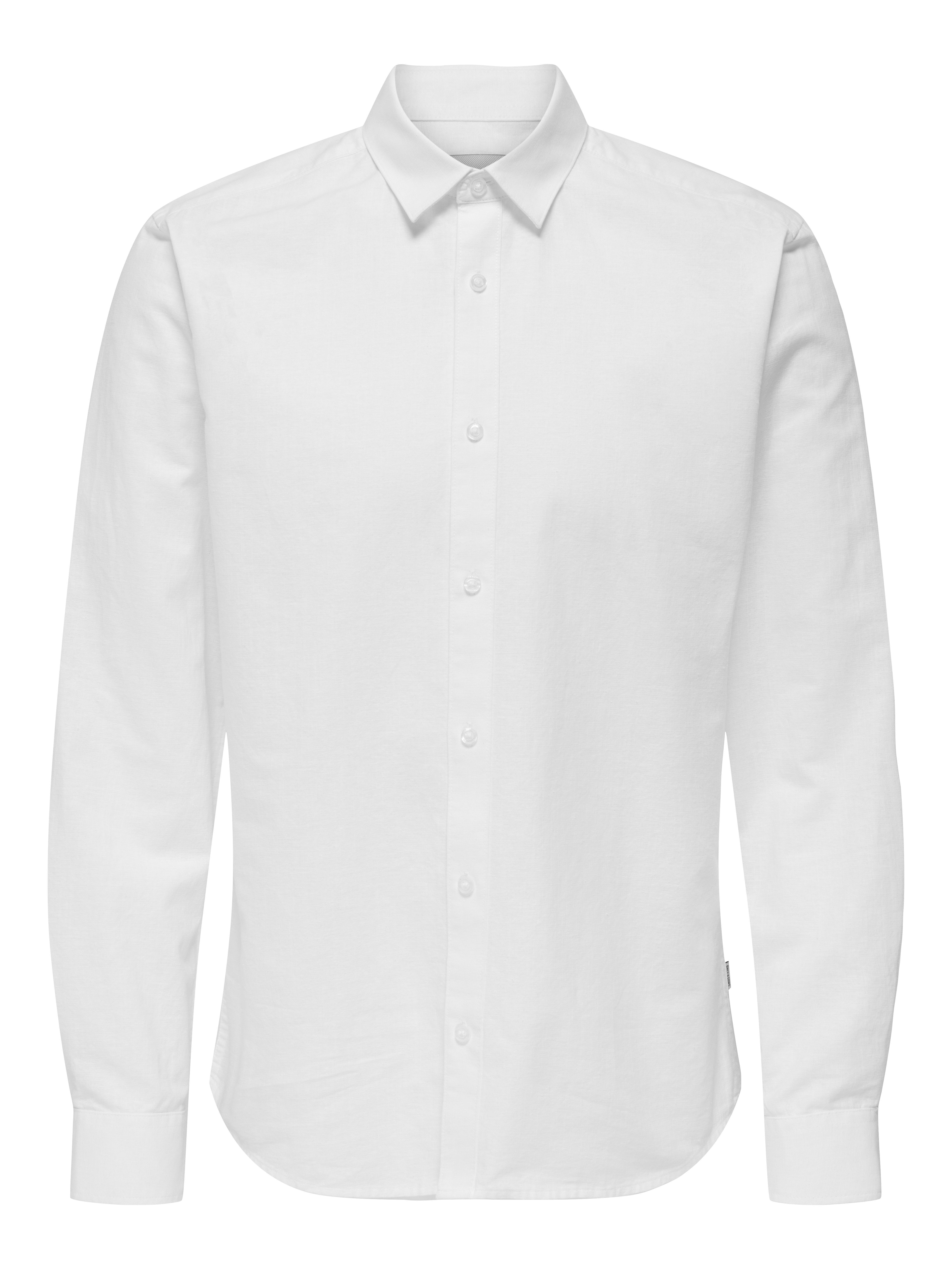 ONLY & SONS Langarmhemd ONSCANTLEY LIFE LS SOLID LINEN SHIR OTL