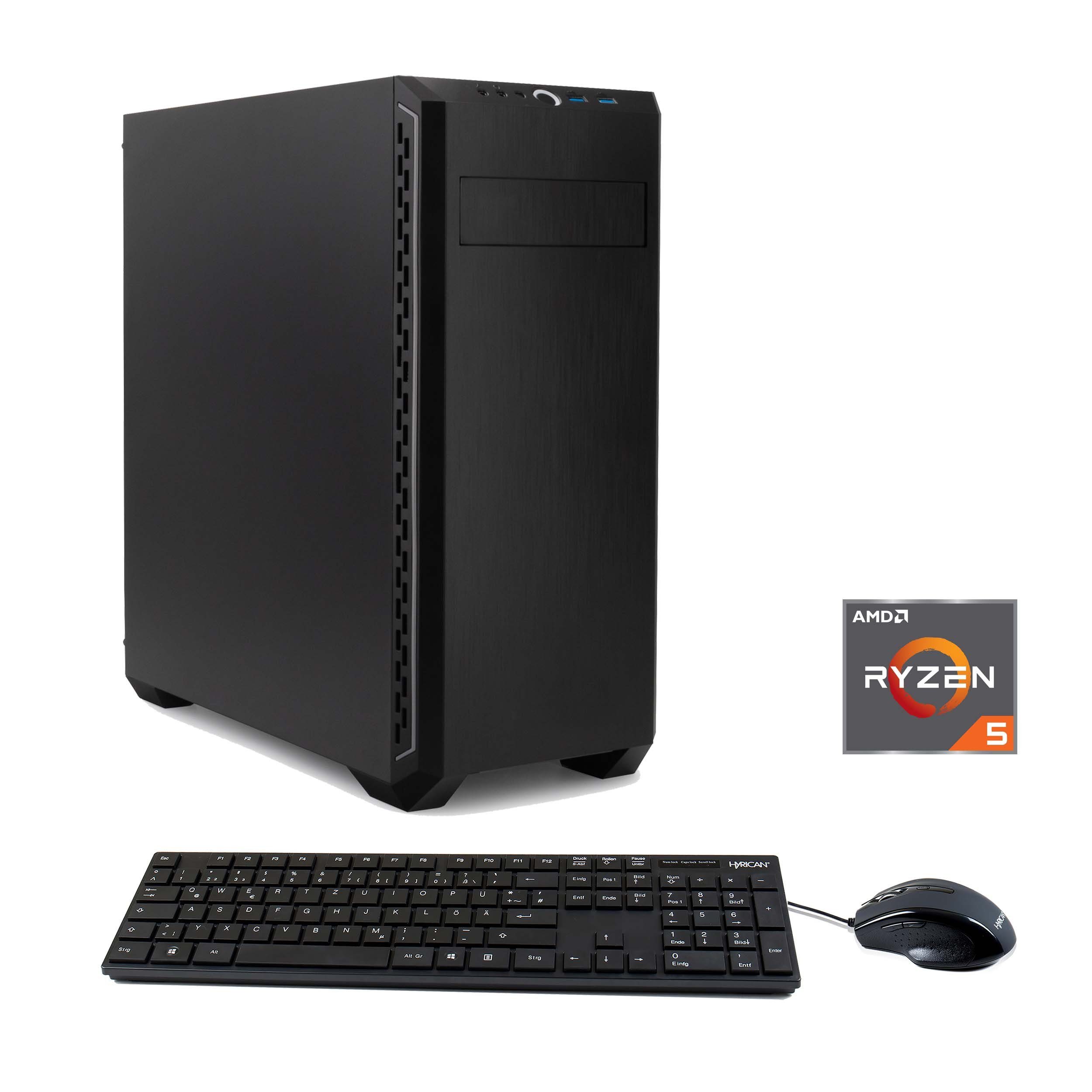 Hyrican Multimedia-PC 6935 PC (AMD Ryzen 5 5600G, 8 GB RAM, 2000 GB HDD, Luftkühlung, Windows 11)