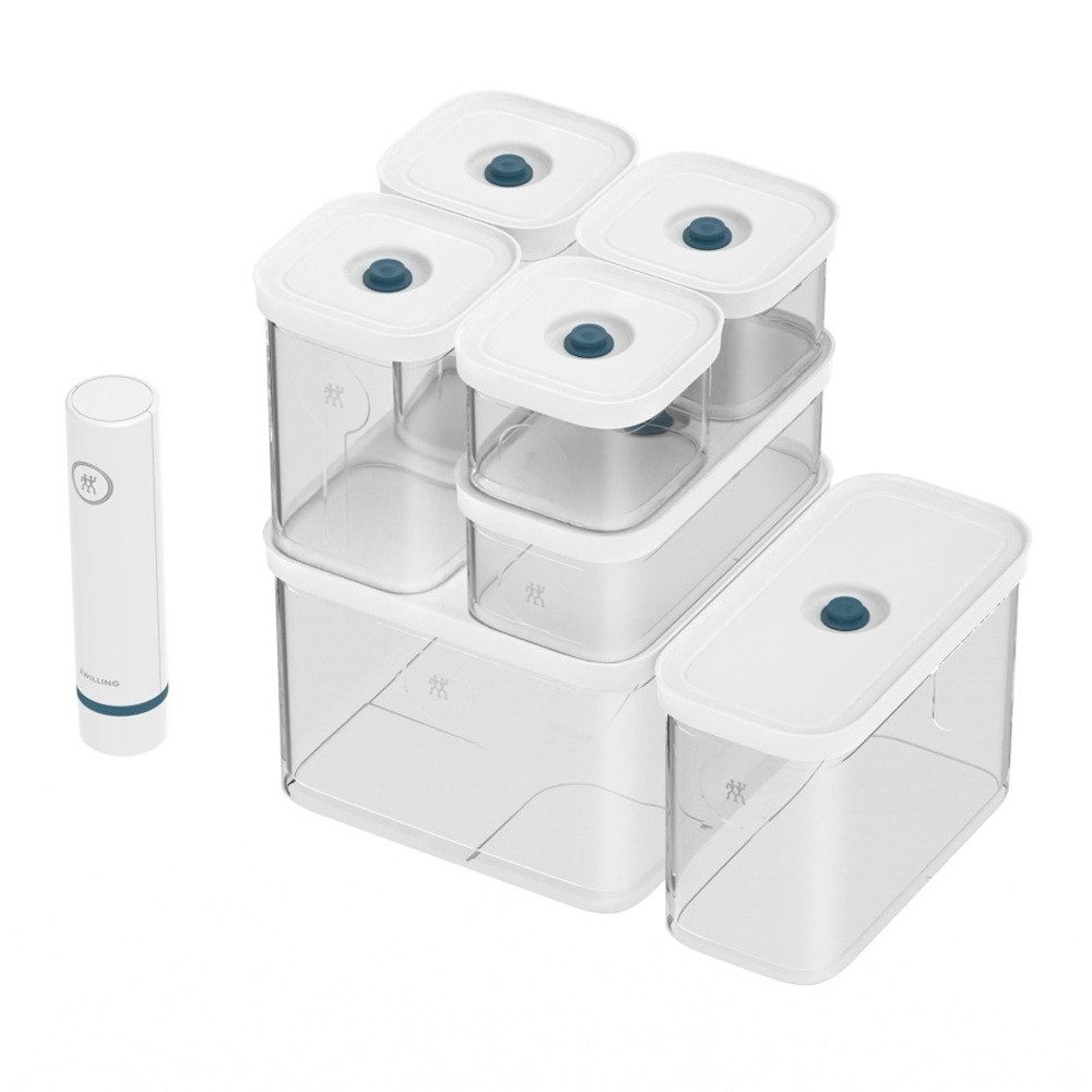 Zwilling Vakuumbehälter FRESH & SAVE CUBE La Mer, Aufbewahrungssystem, Kunststoff, (Set, 8-tlg), Luftdichte & Vakuumierbare Aufbewahrung, Spülmaschinengeeignet