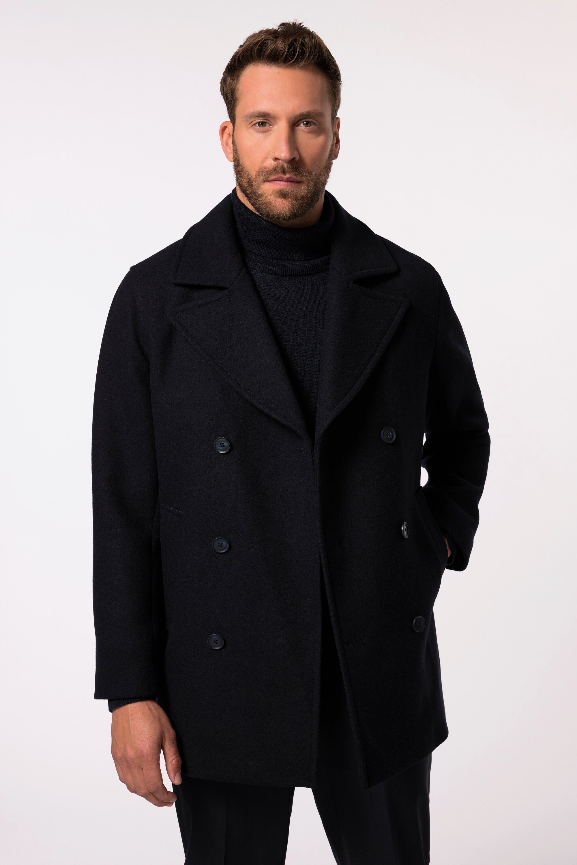 JP1880 Funktionsjacke Caban Woll-Mix doppelreihig