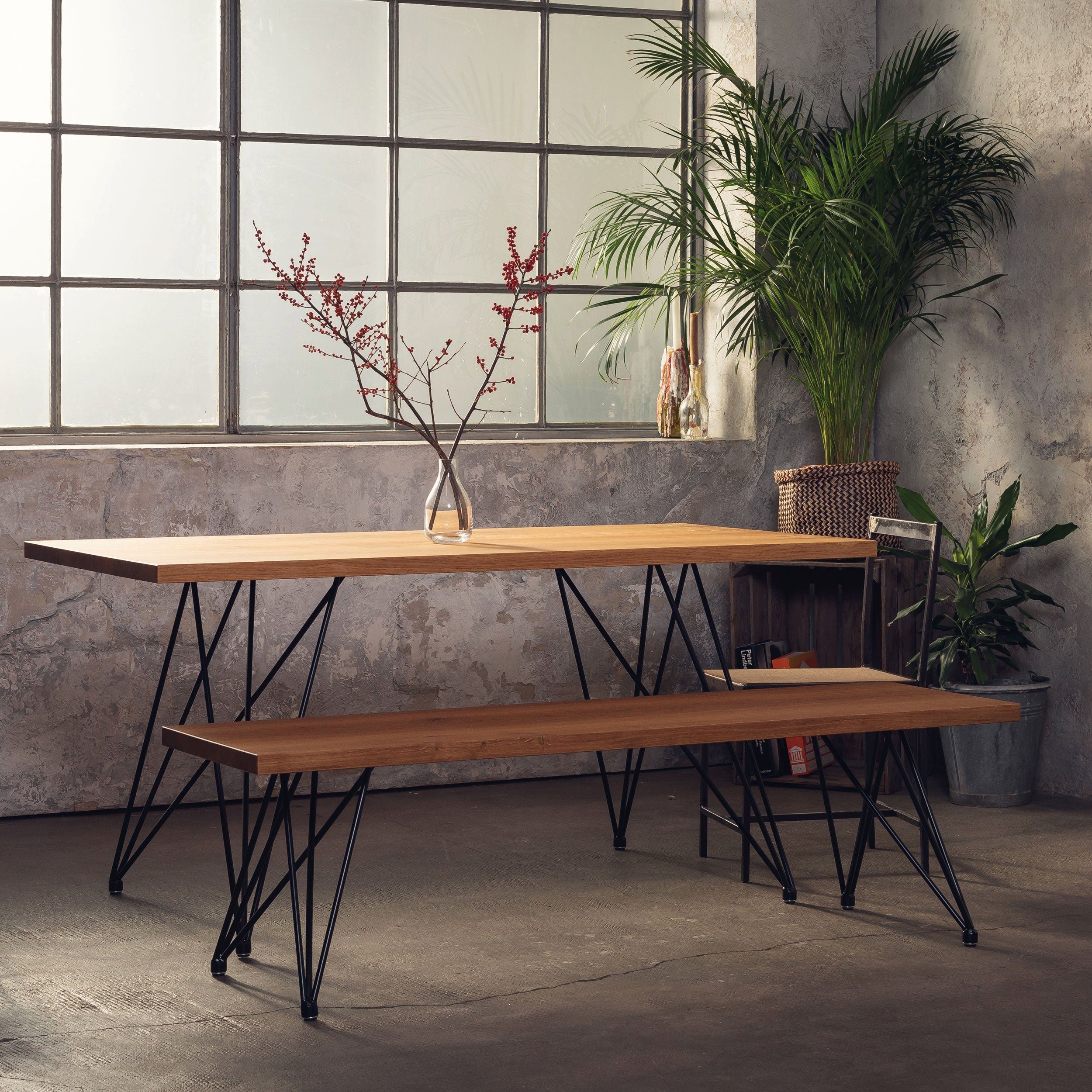 Natural Goods Berlin Tischbein X ADJUSTABLE, Haarnadeltischgestell, Schwerlastunterbau, Bank / Couchtisch