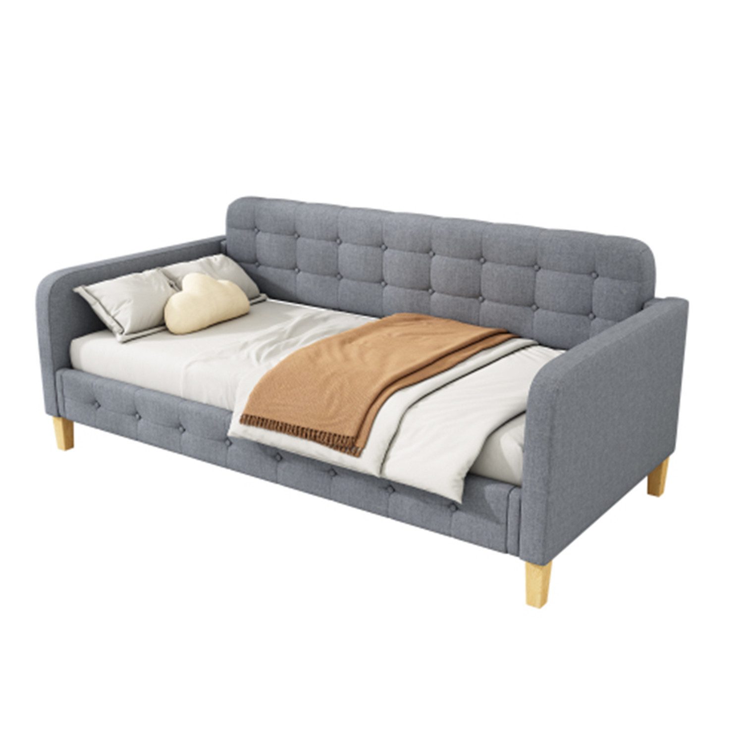 autolock Schlafsofa 90*200cm Sofabett, Tagesbett, Knopfnagelverzierung, mit Relaxfunktion