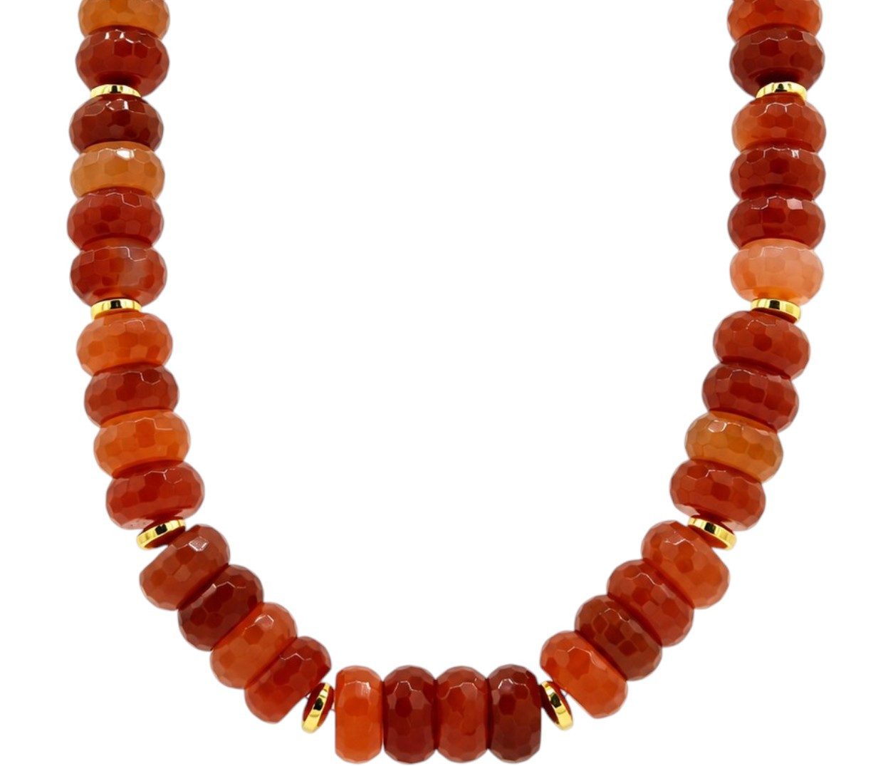 Sogni d'oro Collier mit Carneol und goldcoated Hämatit, Silber 925 vergoldet