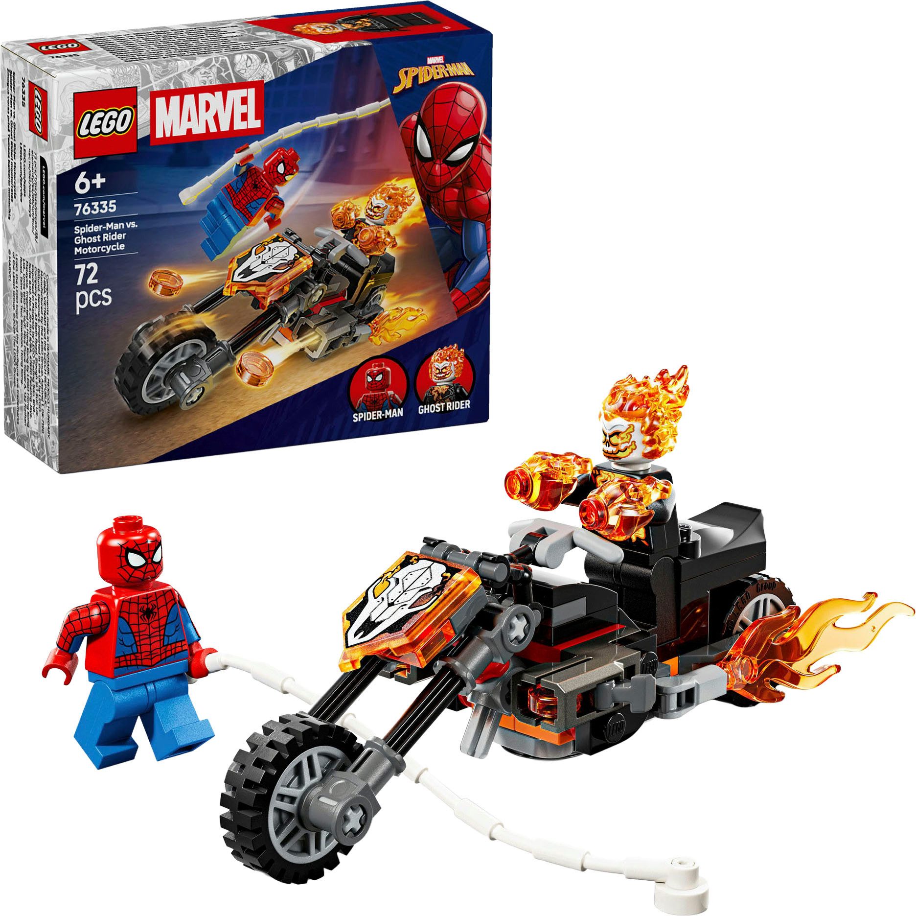 LEGO® Spider-Man vs. Ghost Rider auf seinem Motorrad (76335) Konstruktionsspielsteine, (72 St), LEGO Super Heroes; Made in Europe