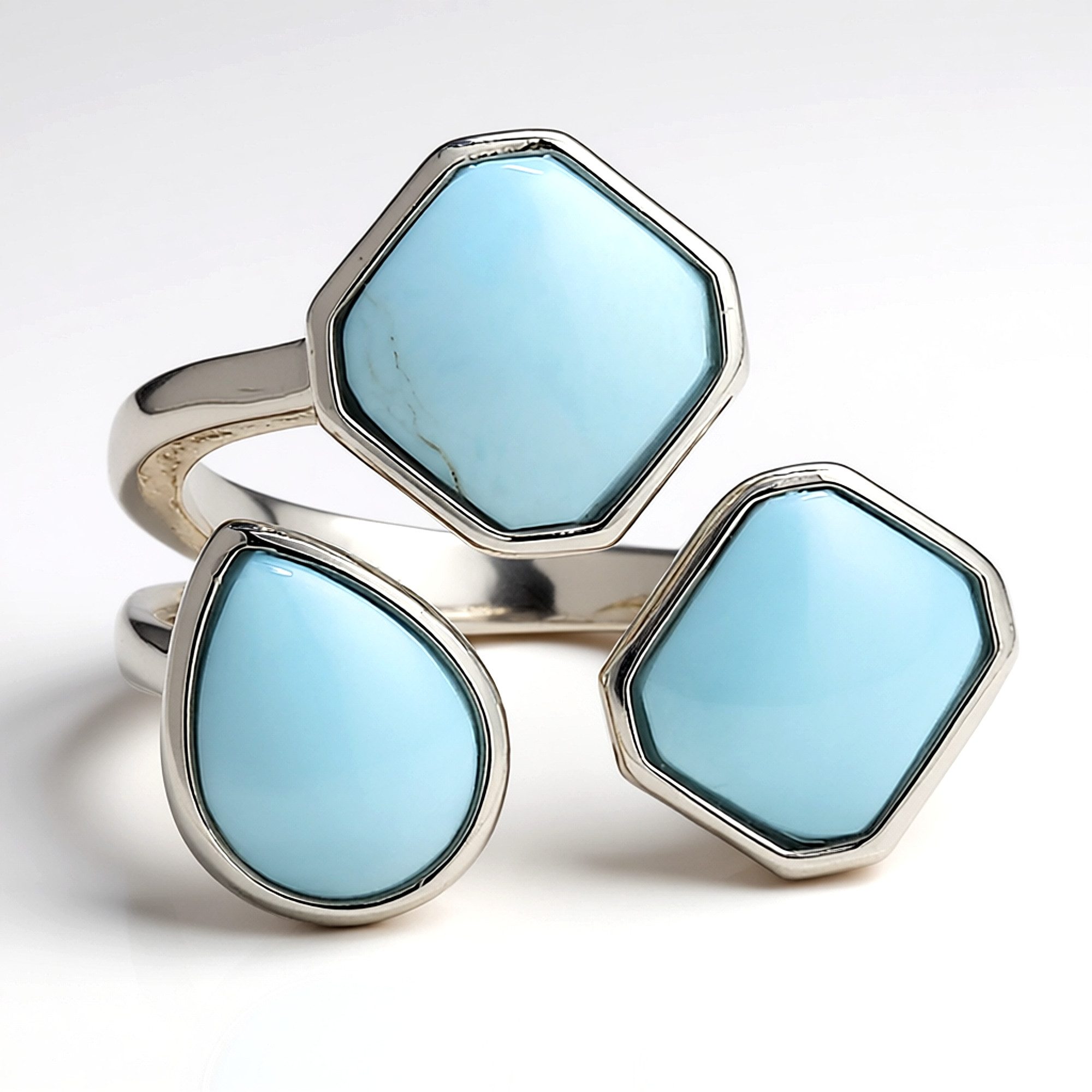Cavill Silberring Cavill Larimar Ring 3,7 ct Sterlingsilber rhodiniert blau (1-tlg)