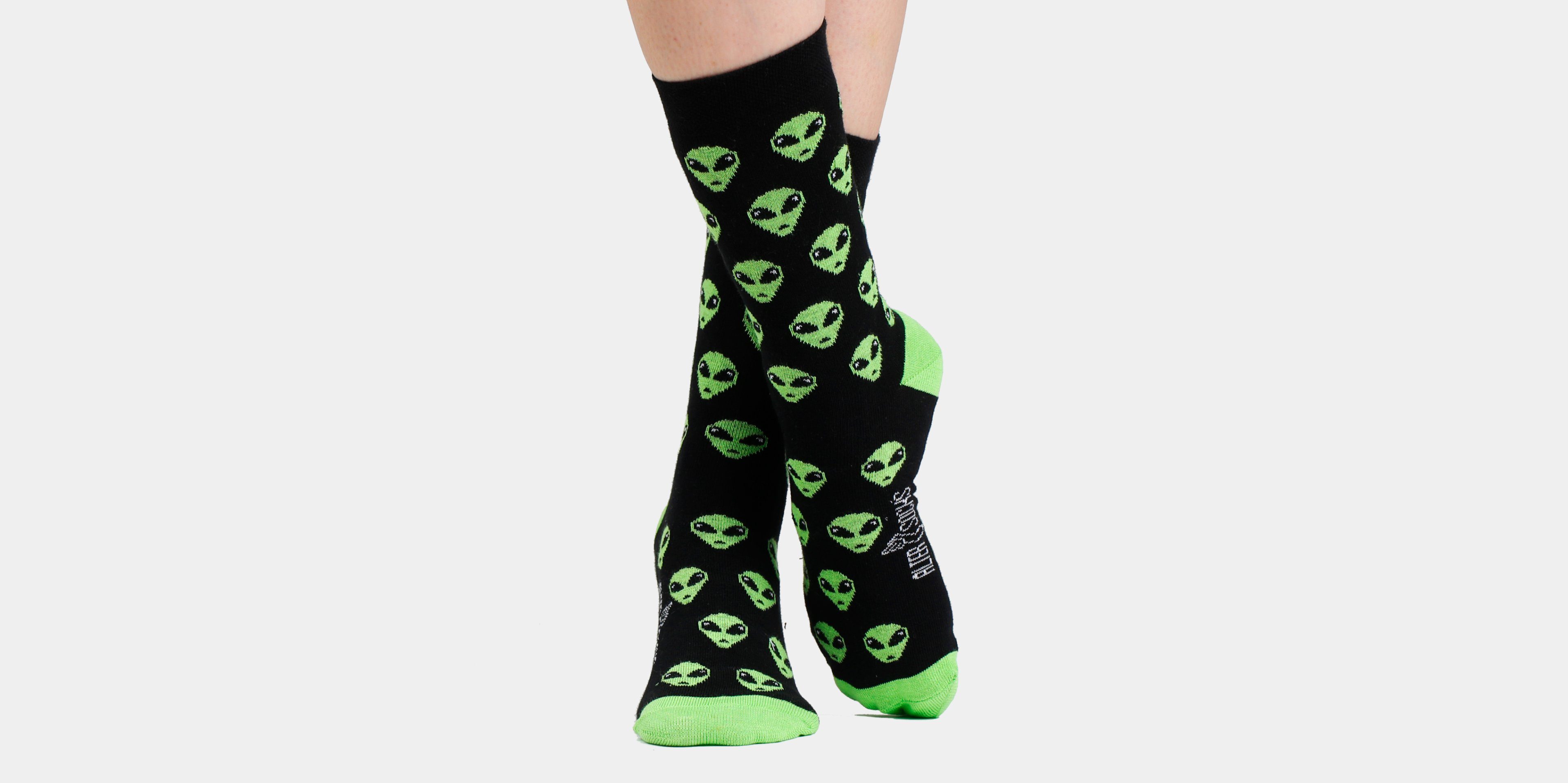 AlterSocks Freizeitsocken Lustige Socken Alien Socken Damen & Herren Unisex Größe 36 – 45 (1 Paar)