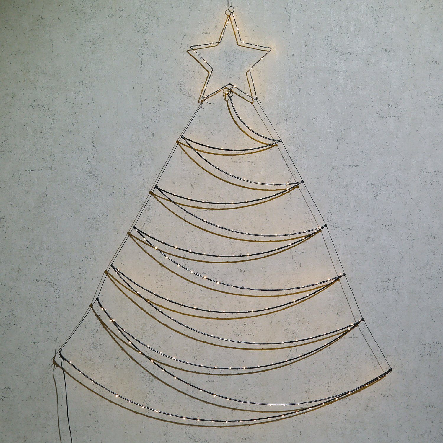 MARELIDA LED Baum (1800K bis Tannenbaum Classic, LED beleuchtet bernstein LED Außen, 1,5m Wanddeko Weihnachten ultra-warmweiß Metallbaum 2100K) 
