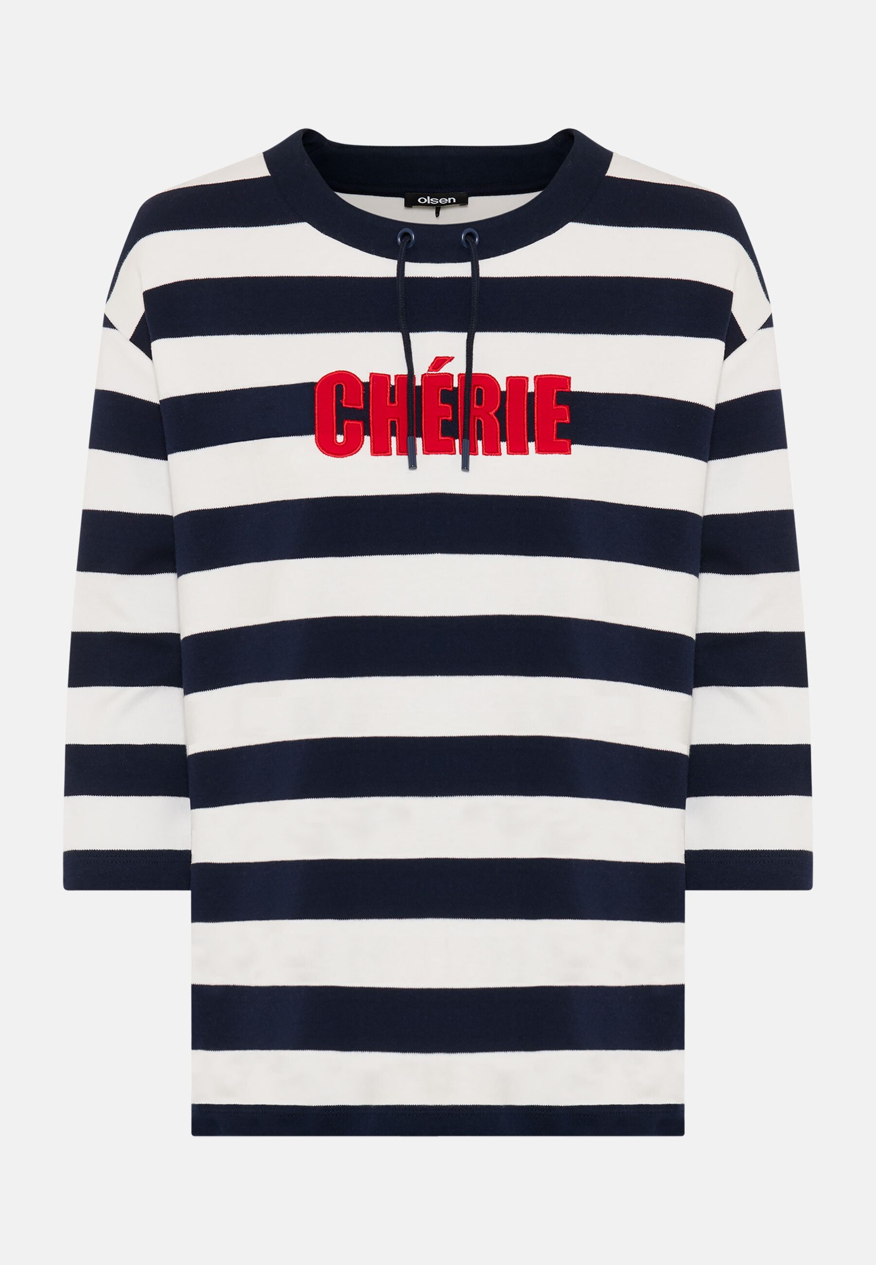 Olsen Sweatshirt Sweatshirt mit dekorativem Streifendetail