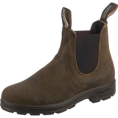 Blundstone »boots pu/tpu-elastic side v cut dark olive suede« Chelseaboots