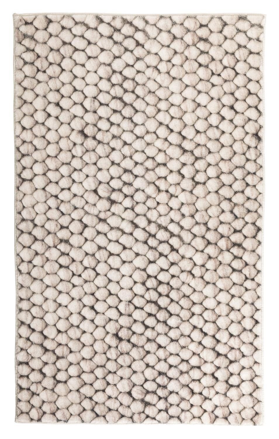 casa NOVA Badematte BUBBLE, Greige, 60 x 100 cm, Bubbleoptik, Polyester, re günstig online kaufen