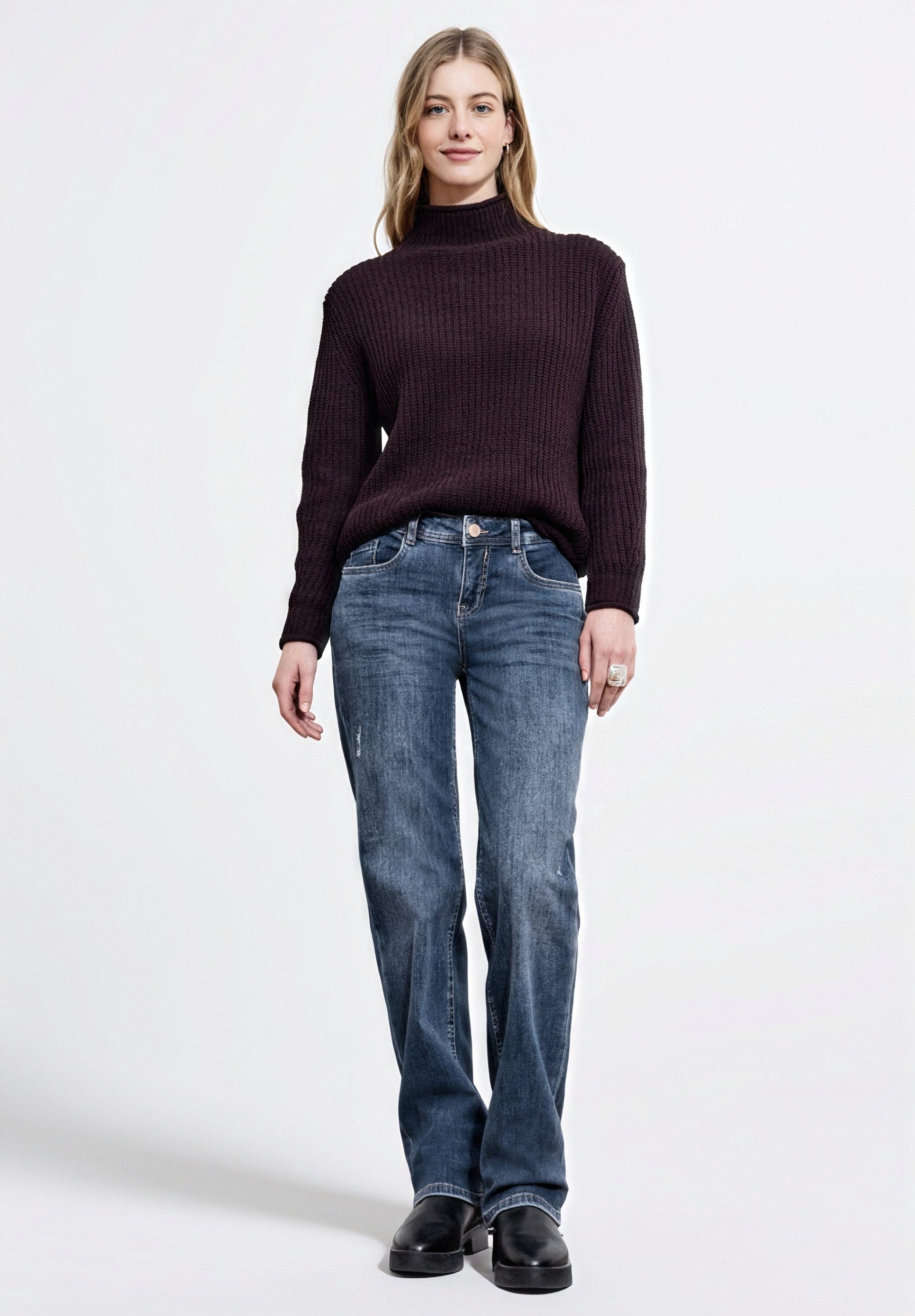 STREET ONE STUDIO Comfort-fit-Jeans mit destroyed Details