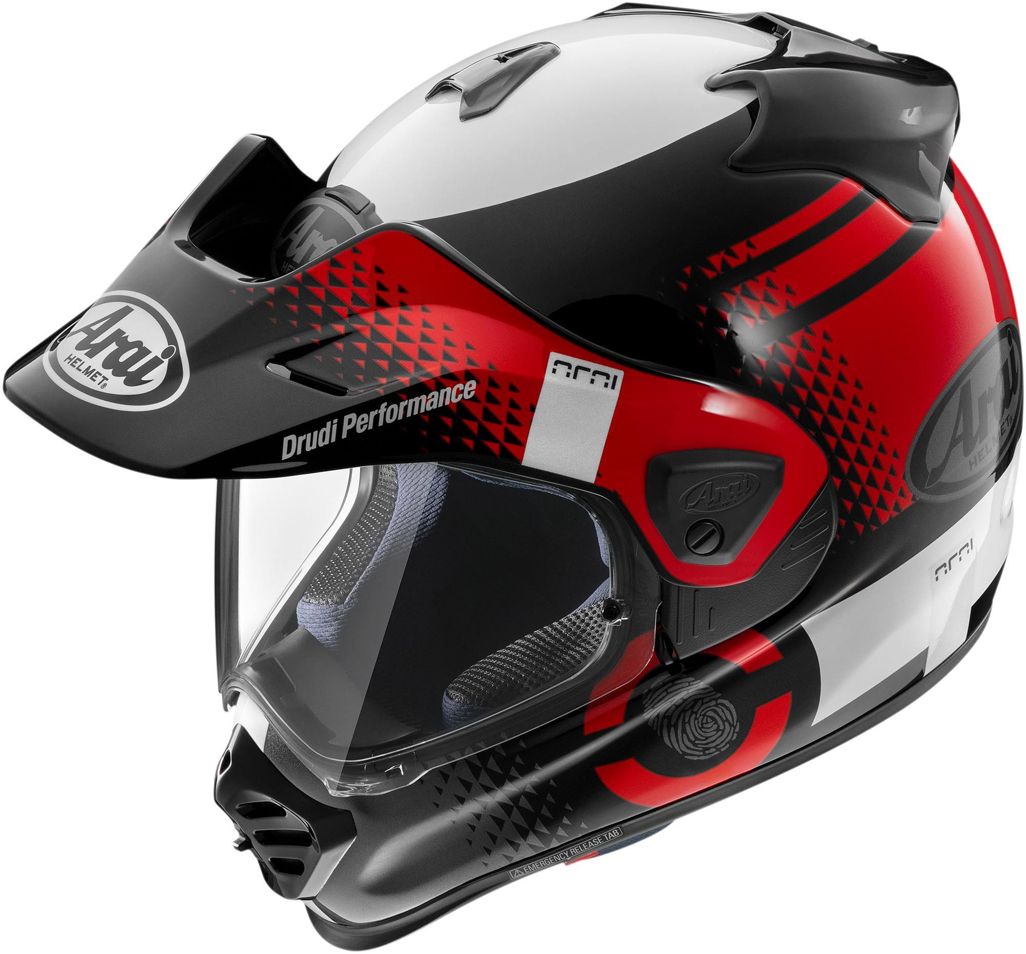 Arai Motocrosshelm Tour-X5 Print Enduro Helm, vorbereitet für Kommunikationssystem,Pinlockscheibe enthalten
