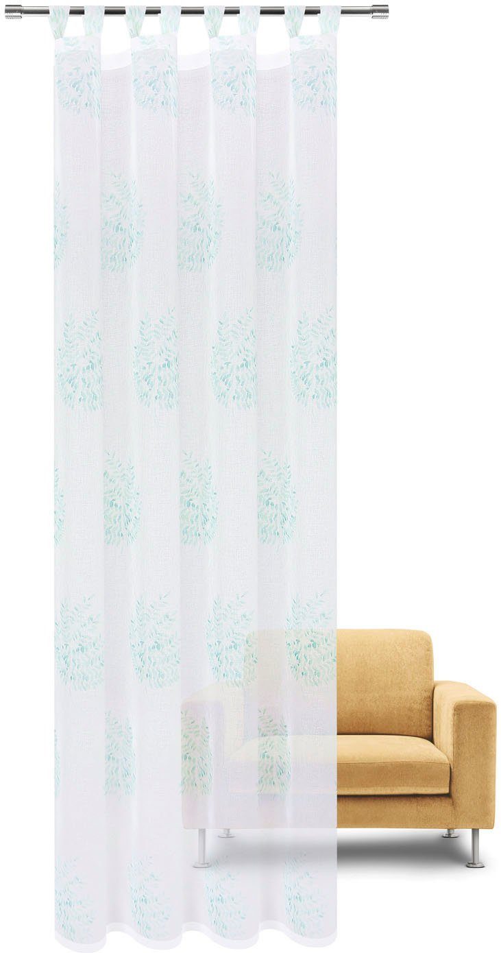 Gerster Gardine Indira (1 St), Schlaufen, halbtransparent, Wirkware, Schlaufenschal "Indira" mit Prägedruck