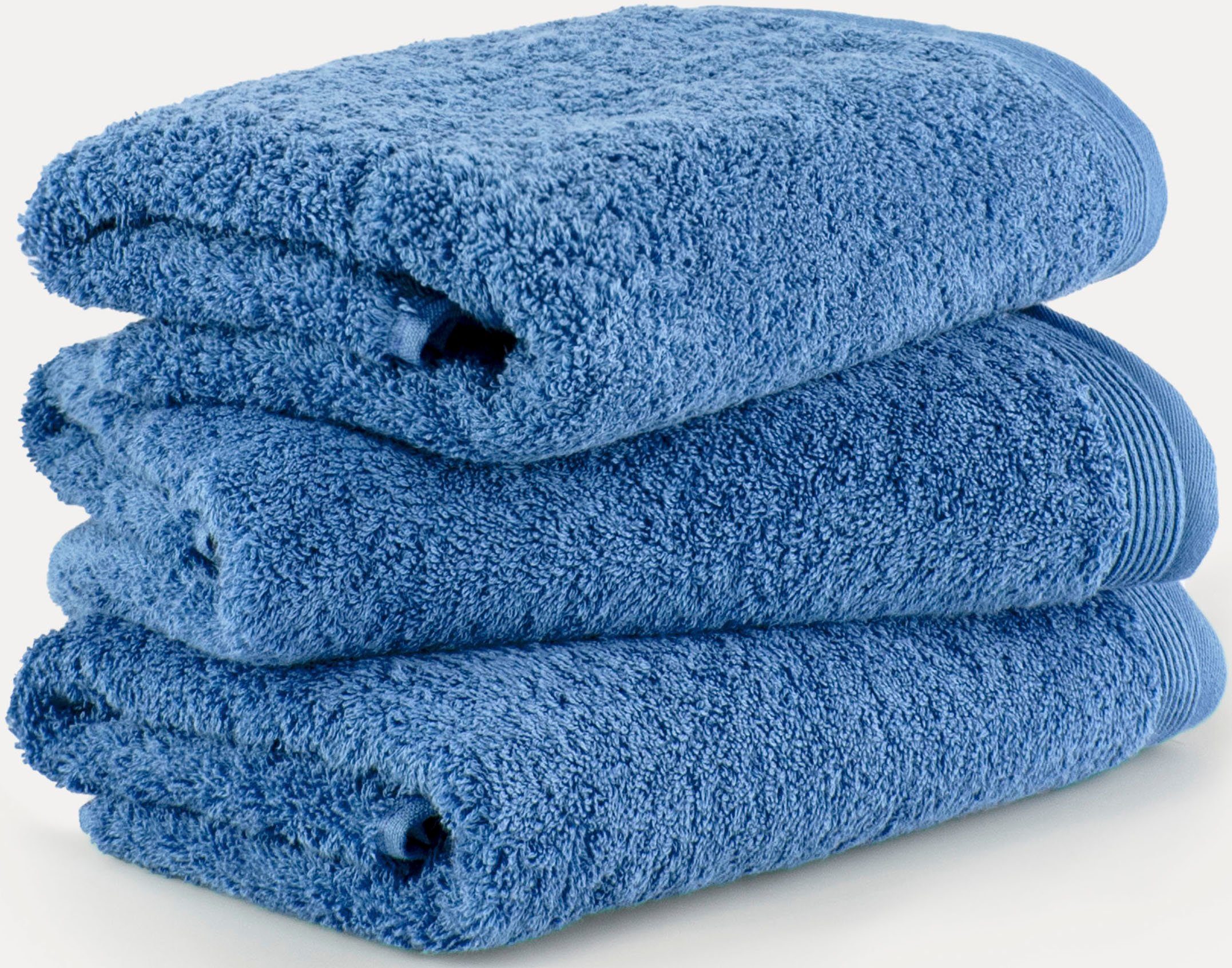 Möve Полотенца Superwuschel, Walkfrottee (Set, 3-St), Handtuch mit Bordüre, 100% Premium Cotton Baumwolle, einfarbig, weich