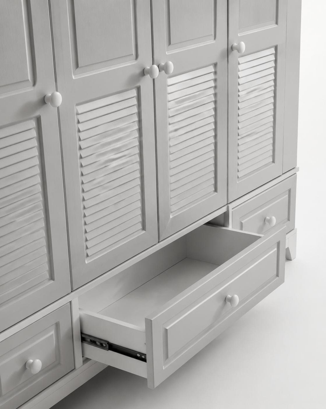 Xlmoebel Kinderkleiderschrank Moderner Kinderkleiderschrank mit grauen Türen und 3 Schubladen (4 Türen, 3 Schubladen) Made in Europa