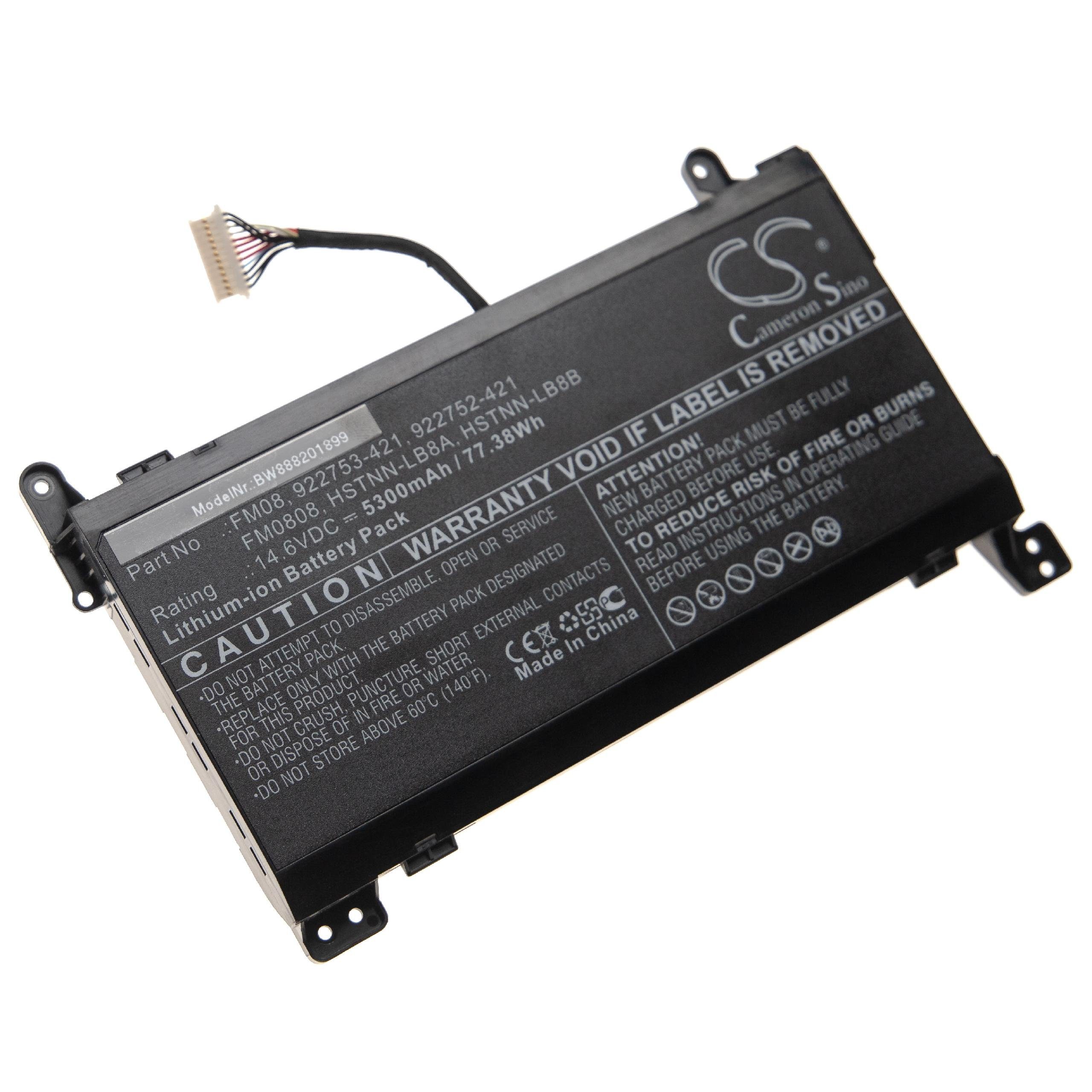 HP passend mit 14,6V, Notebook 5300 (5300mAh, 17-AN008NM, Li-Ion) mAh Notebook 17-AN008NC, für vhbw 17-AN008NF, Notebook Kompatibel 17-AN008NS 17-AN008NE, Netbook / Laptop-Akku Omen /