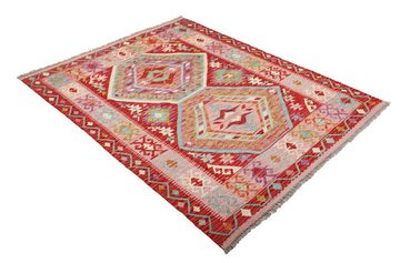 Orientteppich Kelim Afghan 137x174 Handgewebter Orientteppich, Nain Trading, rechteckig, Höhe: 3 mm