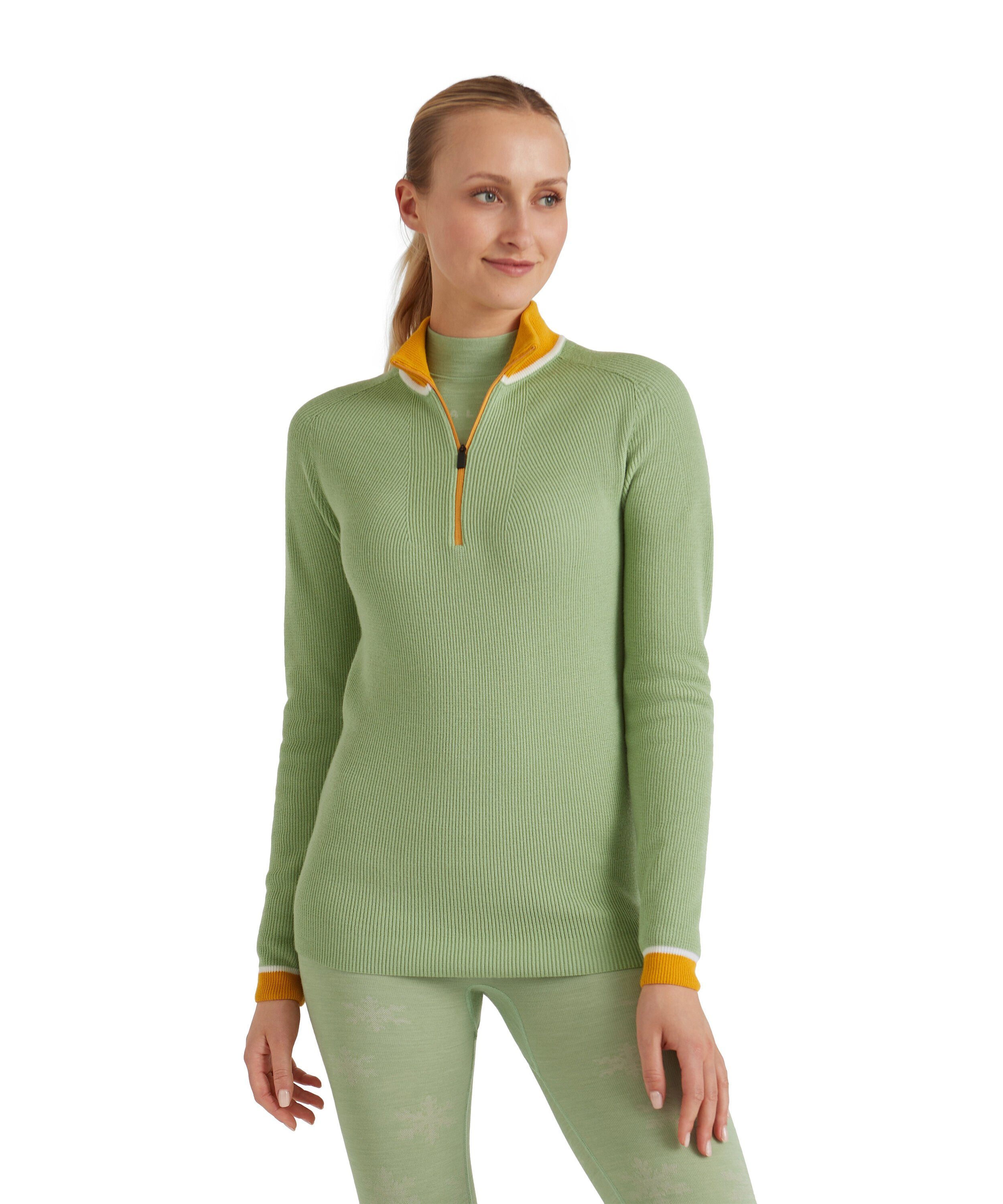 FALKE Strickpullover (1-tlg) thermoregulierend quiet green (7378)