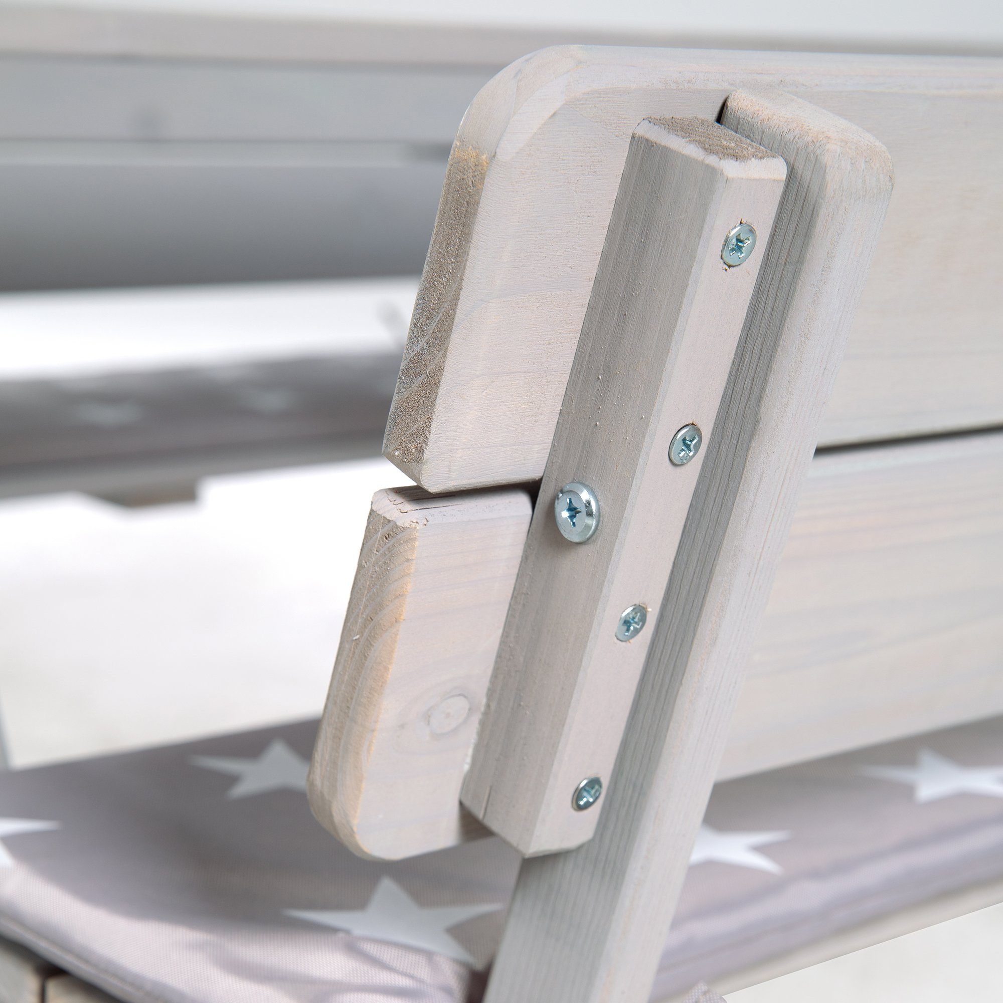 roba® Children's Seating Set Picnic for 4 Outdoor +, Grey, (Set), with backrest; including seat cushions »Little Stars«