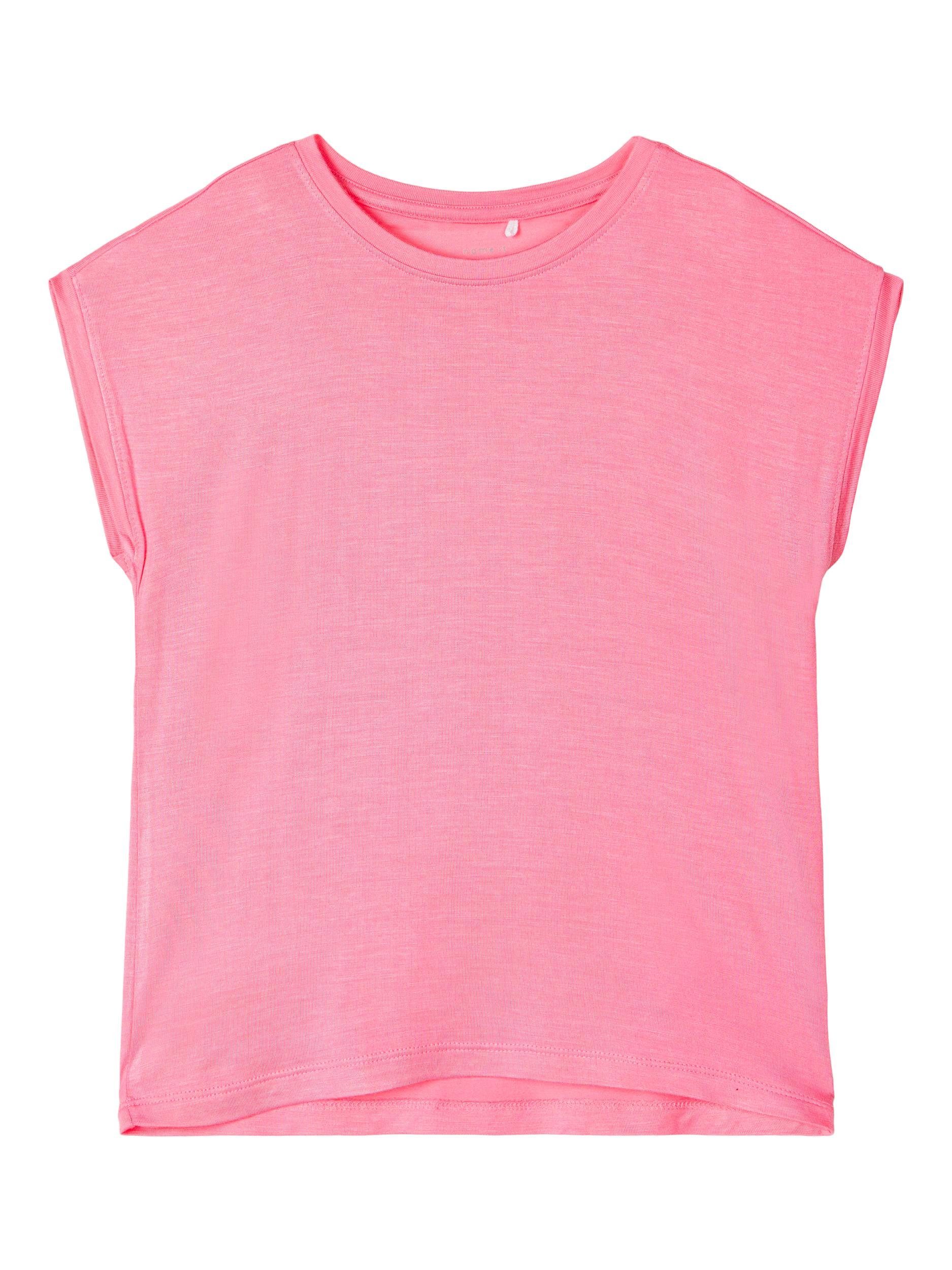Name It T-Shirt Name It Mädchen Sommer-Shirt in rosa ärmellos (1-tlg) sportlicher Schnitt