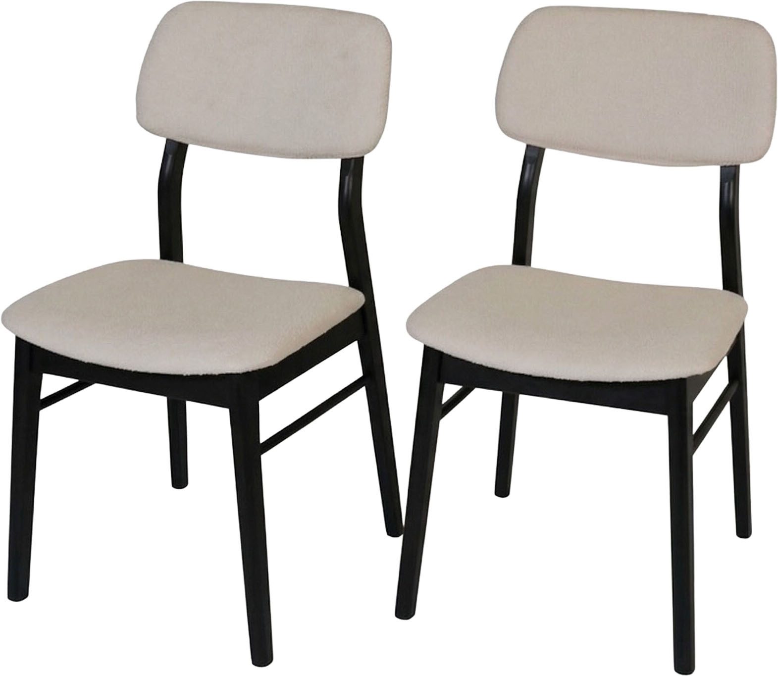 Jahnke Esszimmerstuhl JOY SIT DUO (Set), Esszimmerstuhl (2er Set), Massivholz, Boucle-Stoff,bis 110kg belastbar