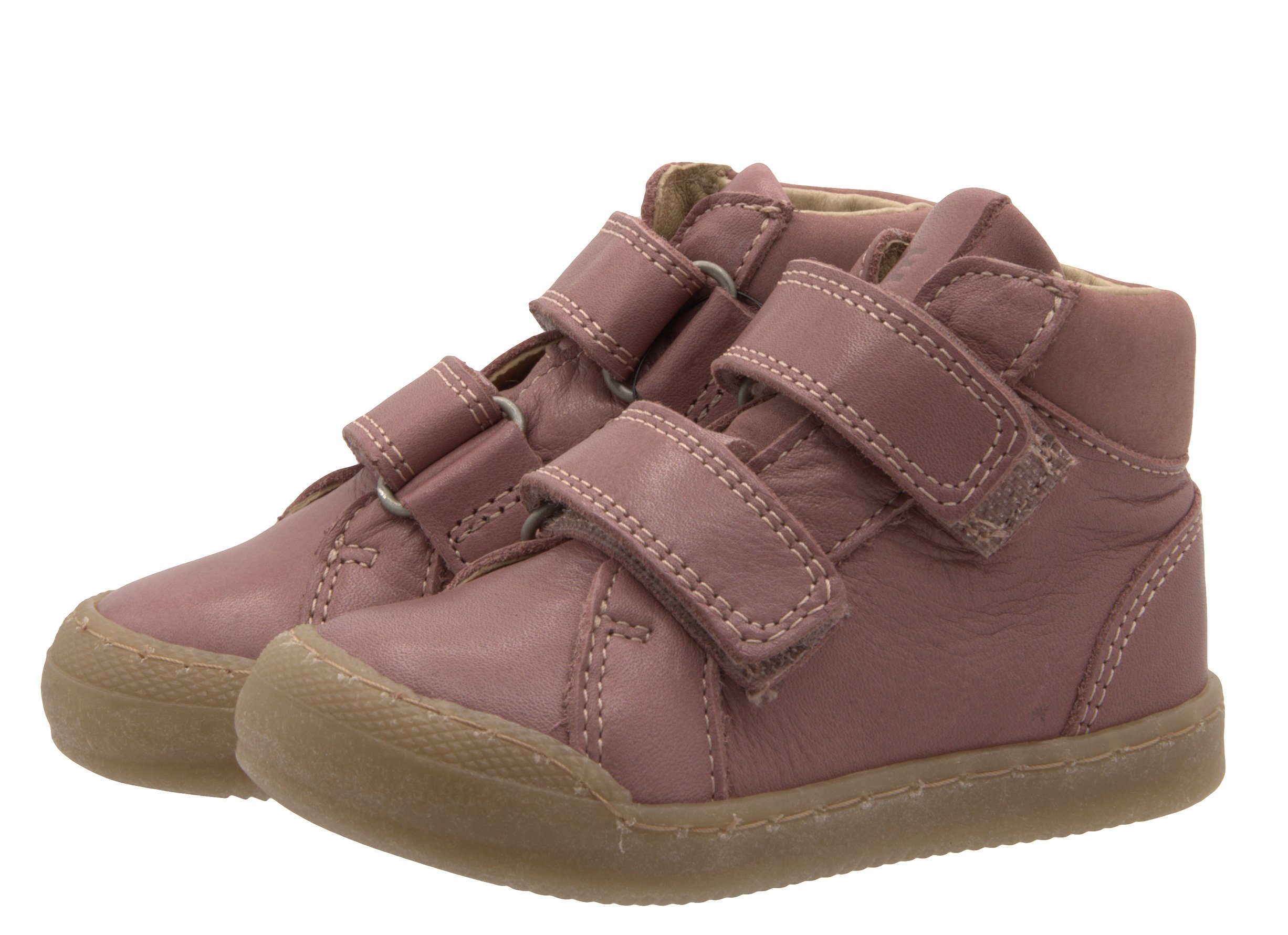 Telyoh Telyoh Lauflernschuhe Halbschuhe für Mädchen Y00732 aus Leder mit Klett Rosa Sneaker