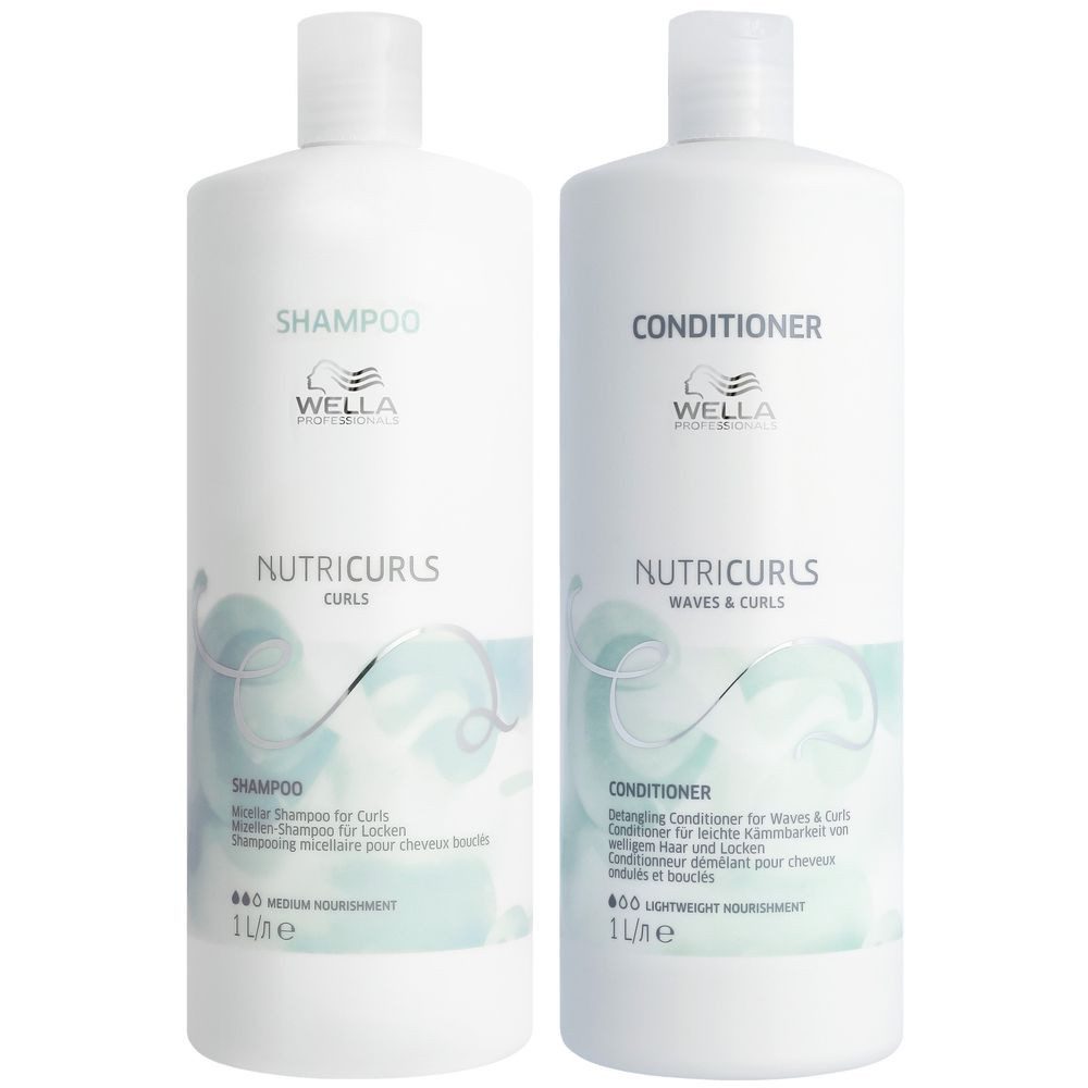 Wella Professionals Haarpflege-Set Wella Professionals Nutricurls Waves Set-Shampoo 1000ml+Cond. 1000ml