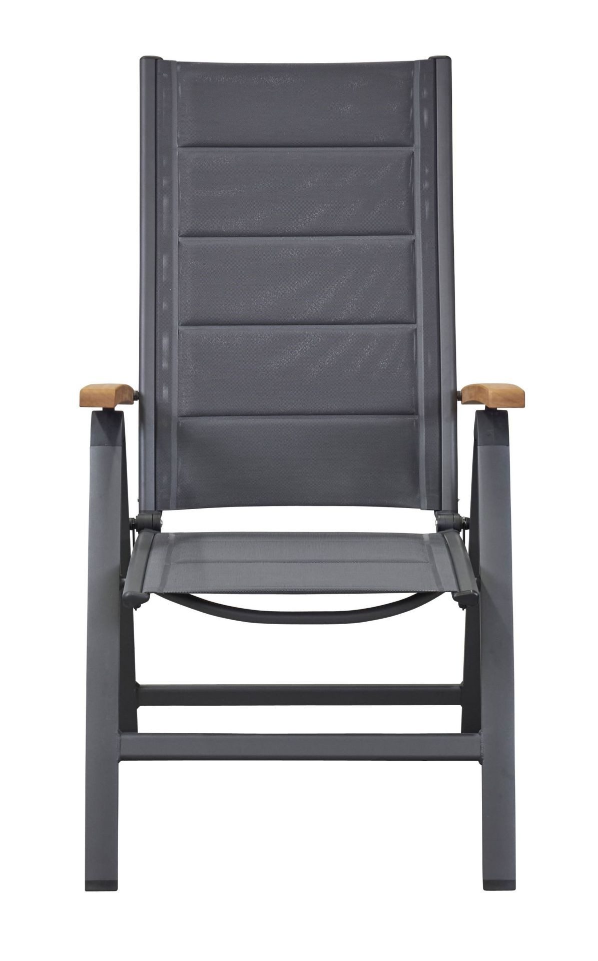 dasmöbelwerk Klappstuhl Klappstuhl New Jersey Gartenstuhl Klappsessel Teakholz Anthrazit, verstellbare Rückenlehne