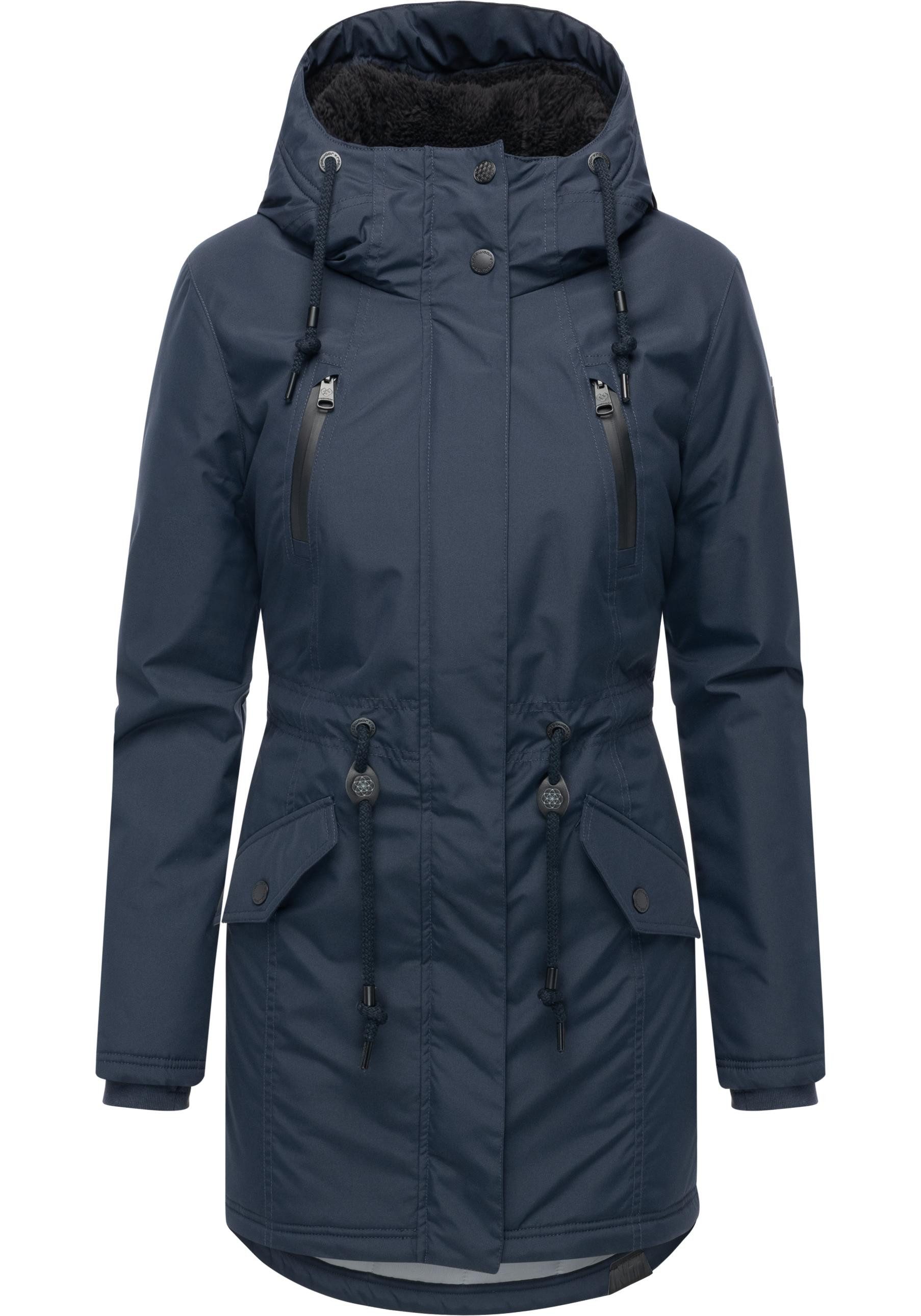 Ragwear Wintermantel Elsien wasserdichter Winterparka mit Teddyfell-Futter günstig online kaufen