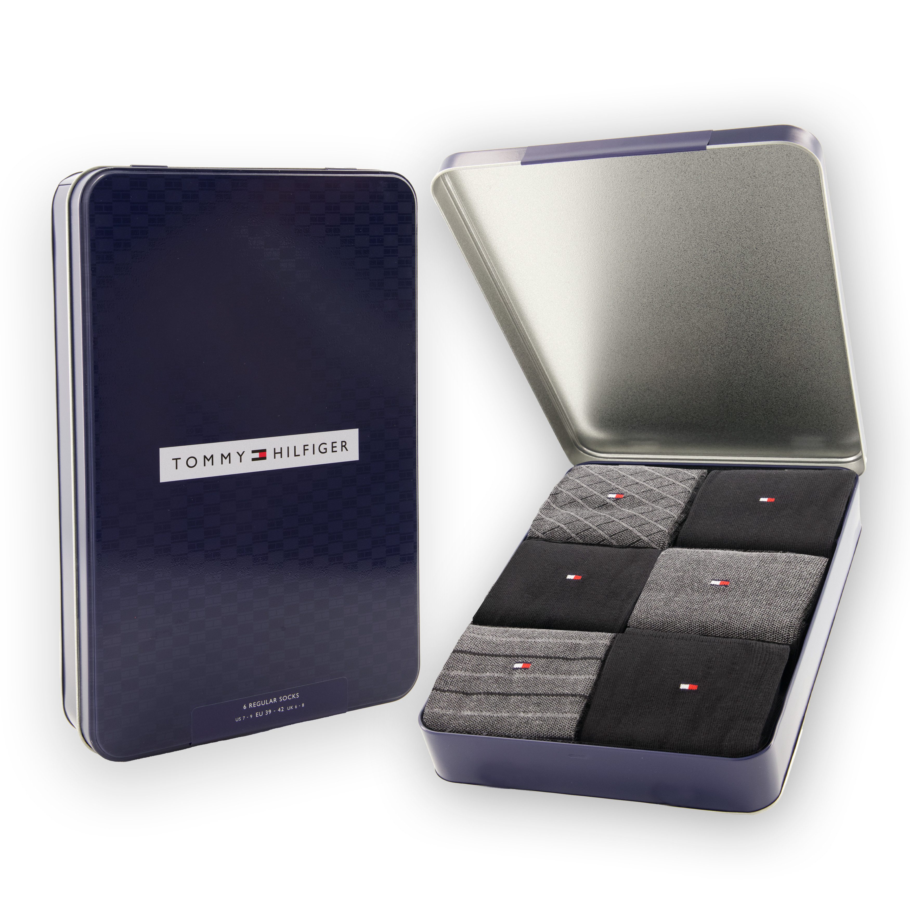 Tommy Hilfiger Socken TH MEN SOCK 6P TIN GIFTBOX BIRDEYE (6er Pack) günstig online kaufen