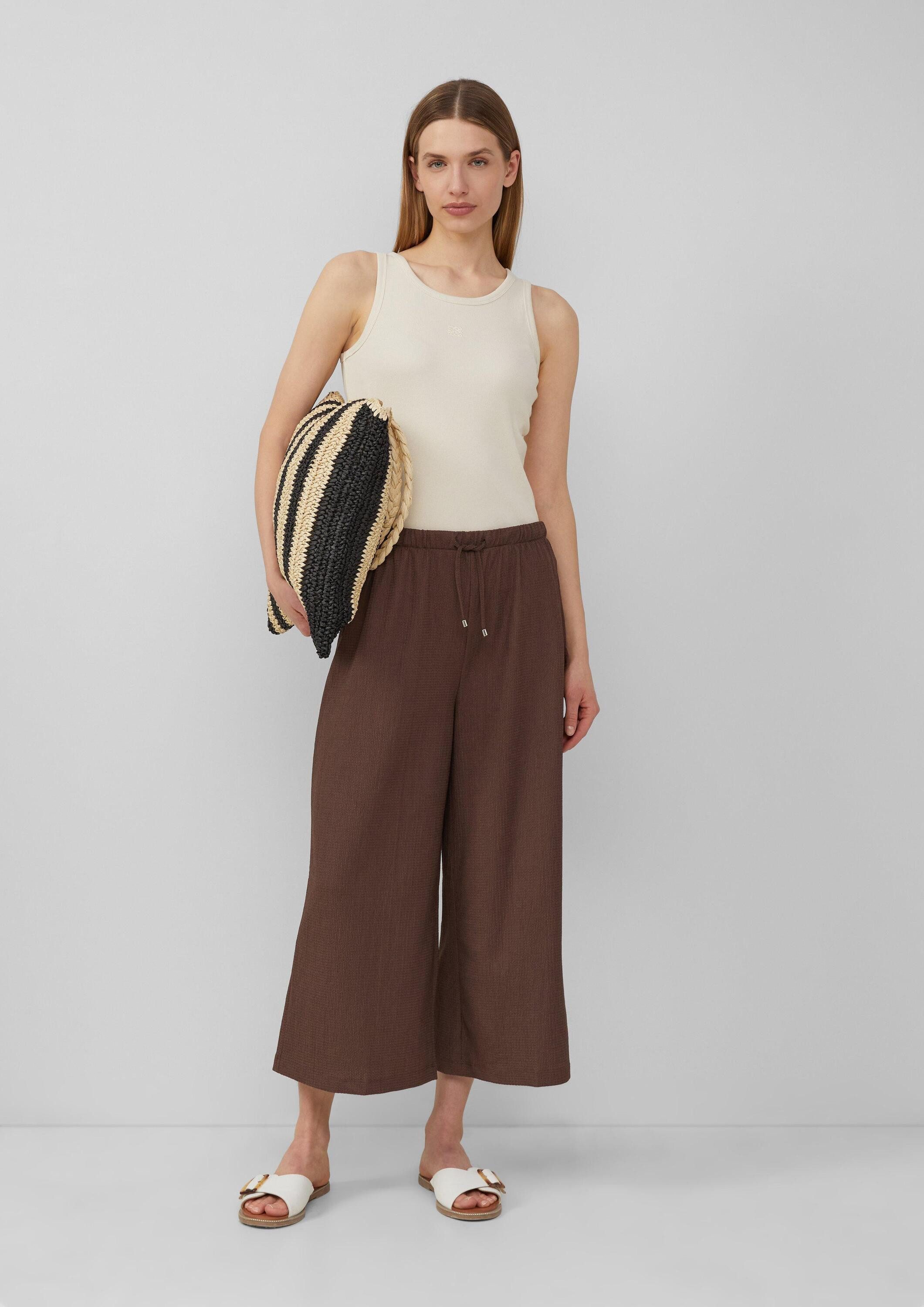 s.Oliver Culotte Hose Strukturierte Culotte mit Elastikbund