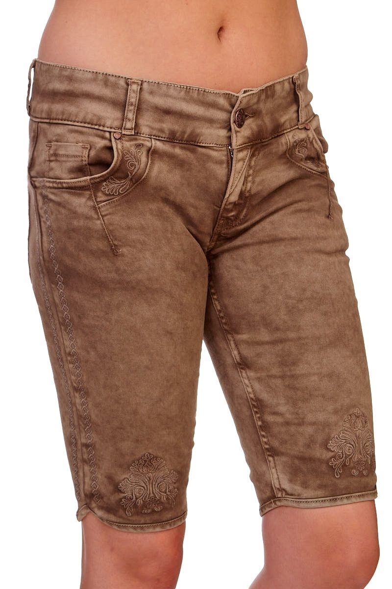 Hangowear Trachtenjeans Trachtenjeans Damen - HENDRINA BERMUDA - hellgrau, günstig online kaufen