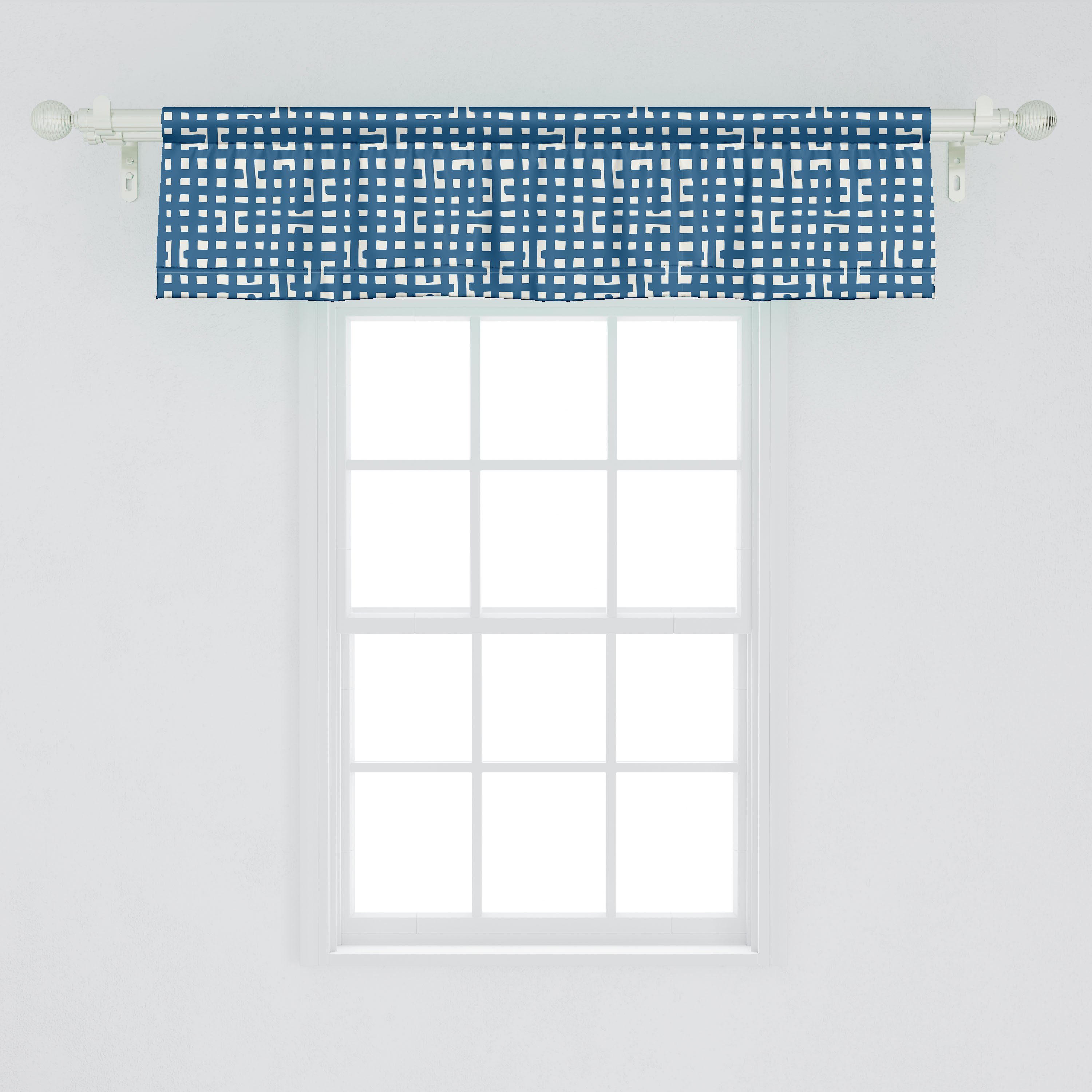 Vorhang Dekor Abakuhaus, Abstrakt Microfaser, Stangentasche, gezeichnet Scheibengardine flüchtige Linien Küche Hand Schlafzimmer für mit Volant