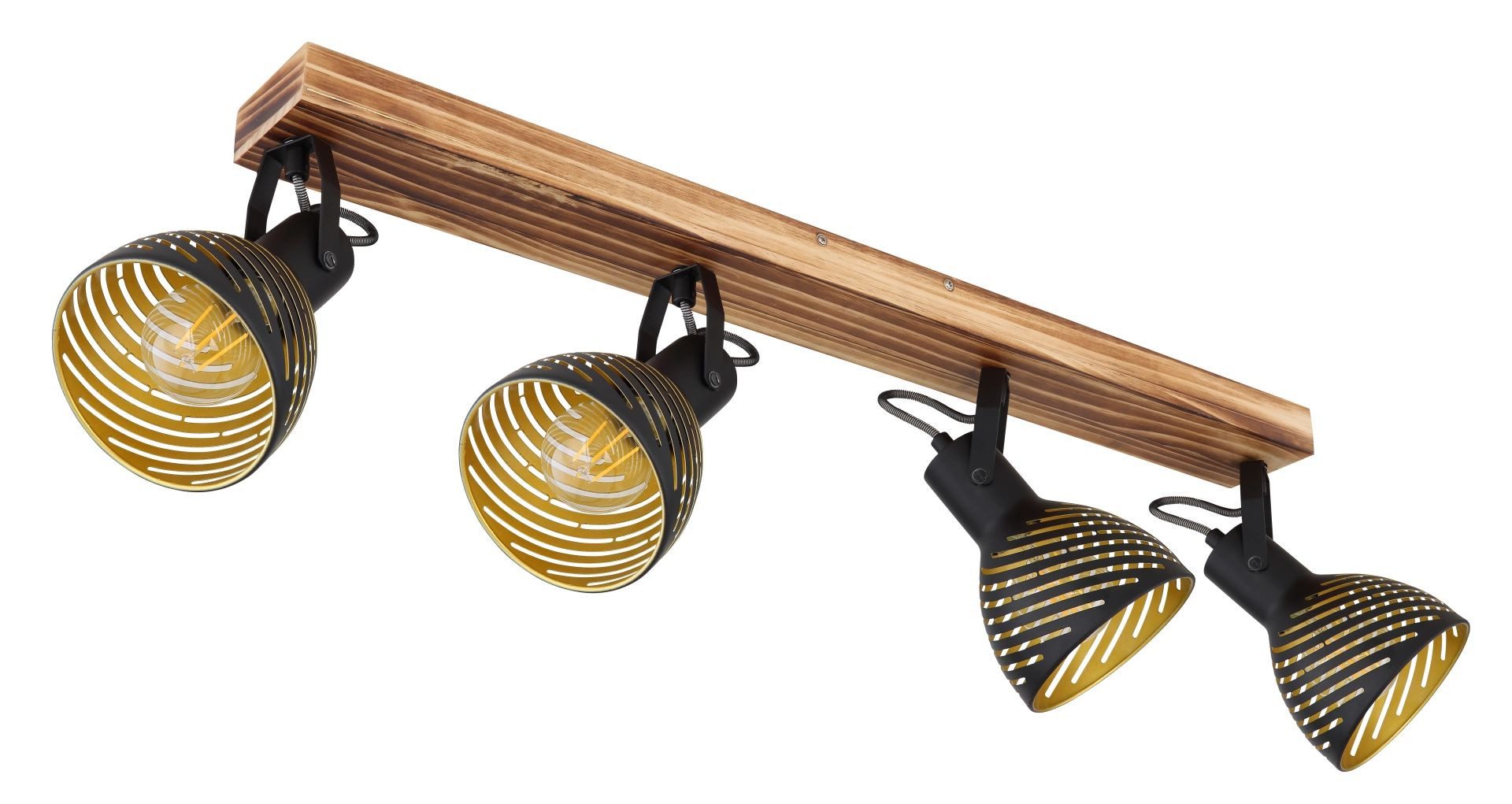 GLOBO LIGHTING Deckenstrahler LENNA, ohne Leuchtmittel, Deckenspot, Holz, Schirme mit Dekorschlitze