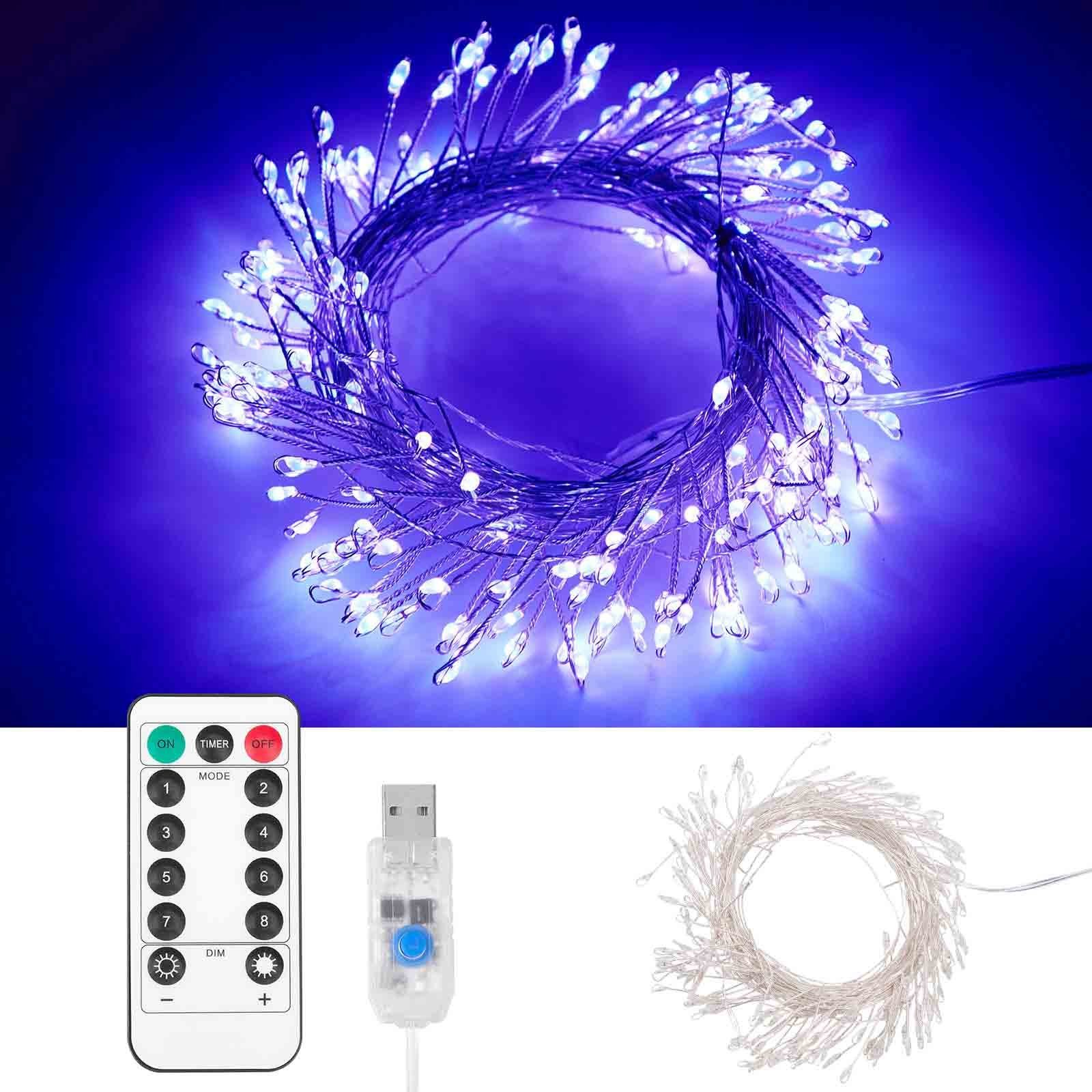 wasserdicht,Fernbedienung,8 modi Sunicol LED LED-Lichterkette Lichterkette,USB-betrieben, Lila 3M/6M