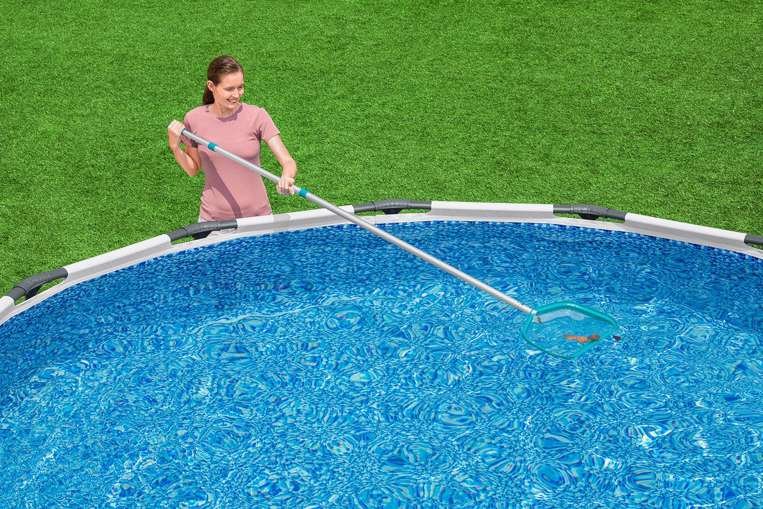 Bestway Kescher AquaScoop™ Deluxe (Packung, 1-St., für Teleskopstangen (30 mm), 40 x 53 x 4,8 cm