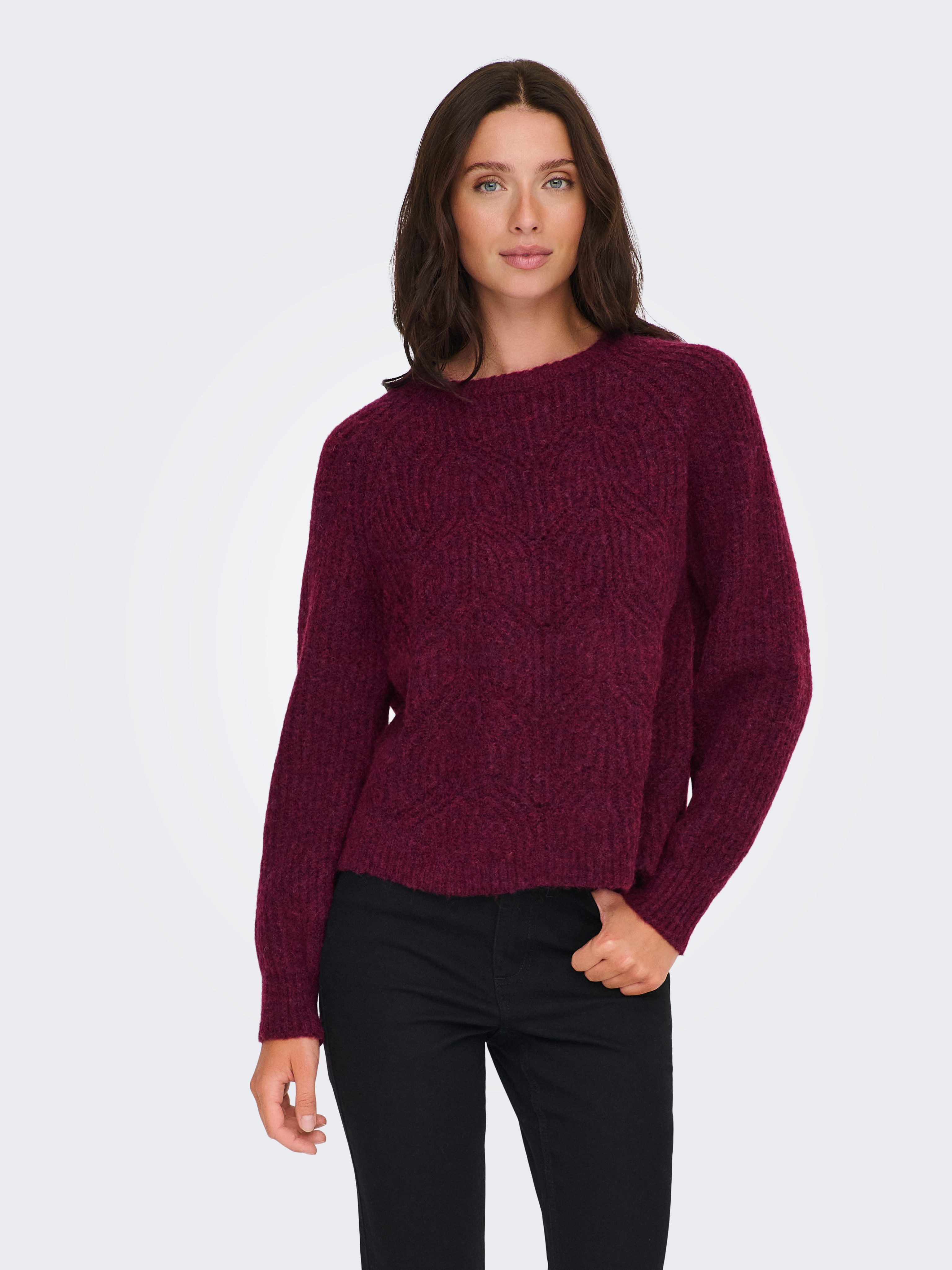 ONLY Strickpullover ONLGILA LIFE LS STRUCTURE O-NECK BF KNT