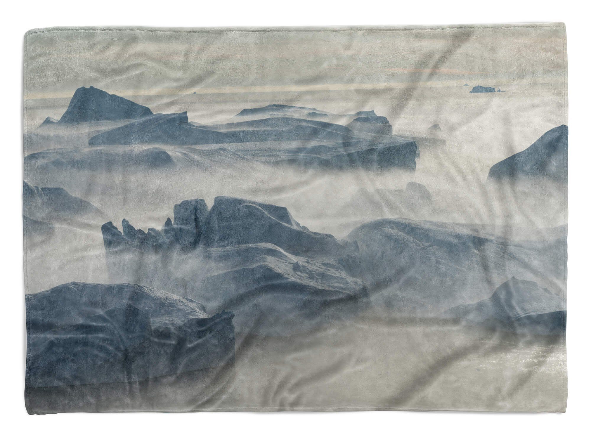 Sinus Art Handtücher Handtuch Strandhandtuch Saunatuch Kuscheldecke mit Fotomotiv Eisberge Eis Antar, Baumwolle-Polyester-Mix (1-St), Handtuch
