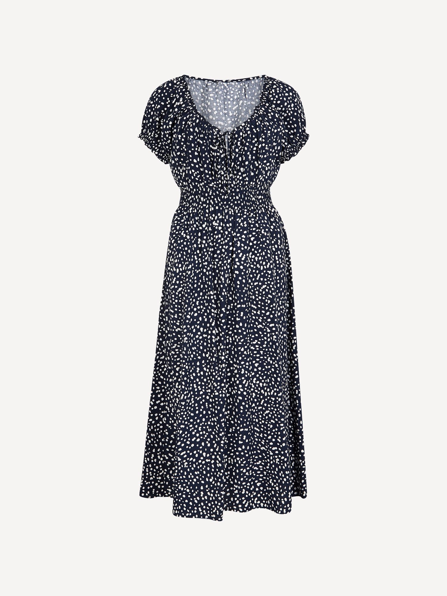 Apricot Druckkleid Midi-Kleid im Milchmädchen-Stil mit Muster – Bild 5 von 5
