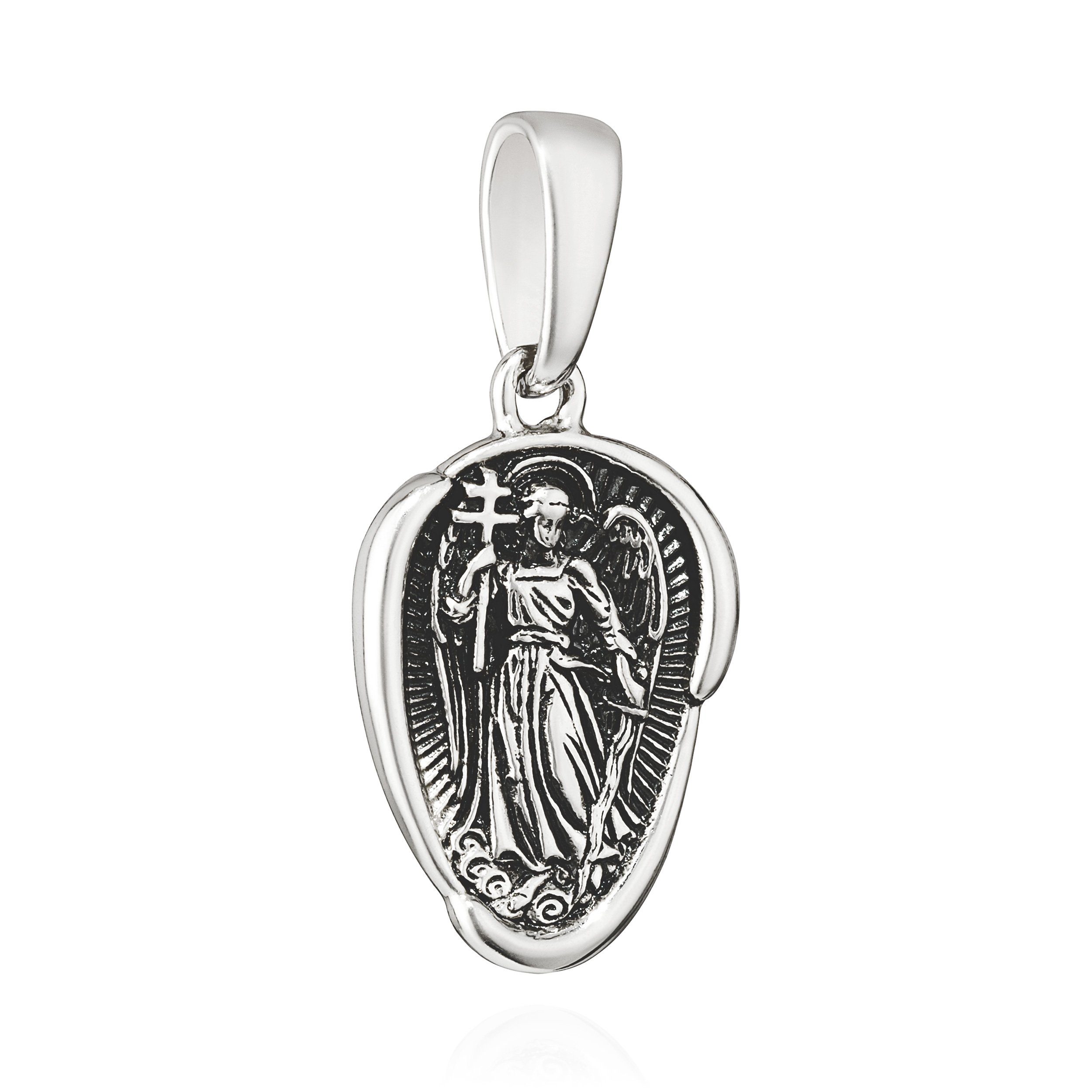 Kettenanhänger Kettenanhänger Schutzengel 925 Silber 17mm x 12,6mm religioser Kettena