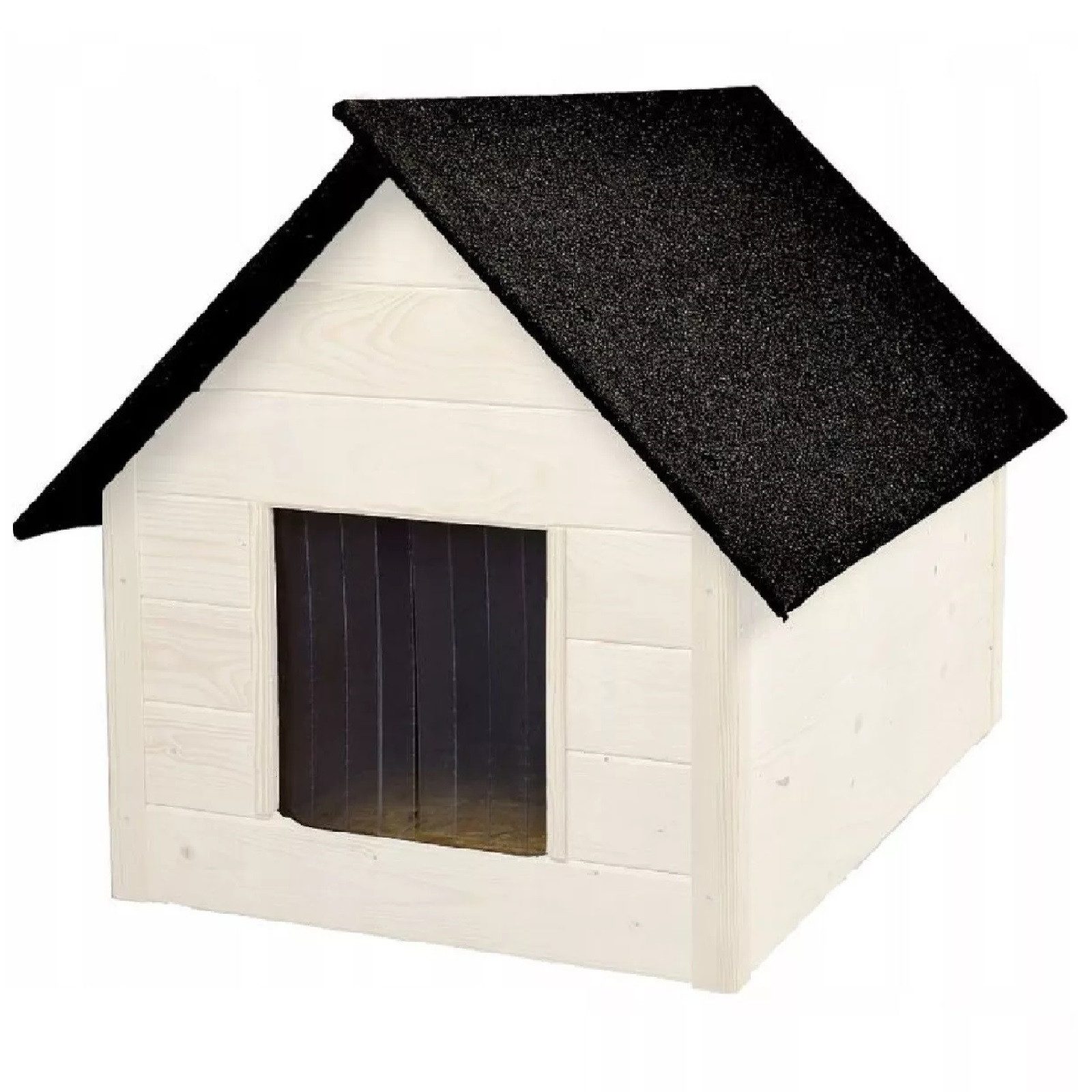 QLS Tierhaus Hundehütte 101x69cm, Holz Isoliert Winterfest Outdoor Draußen