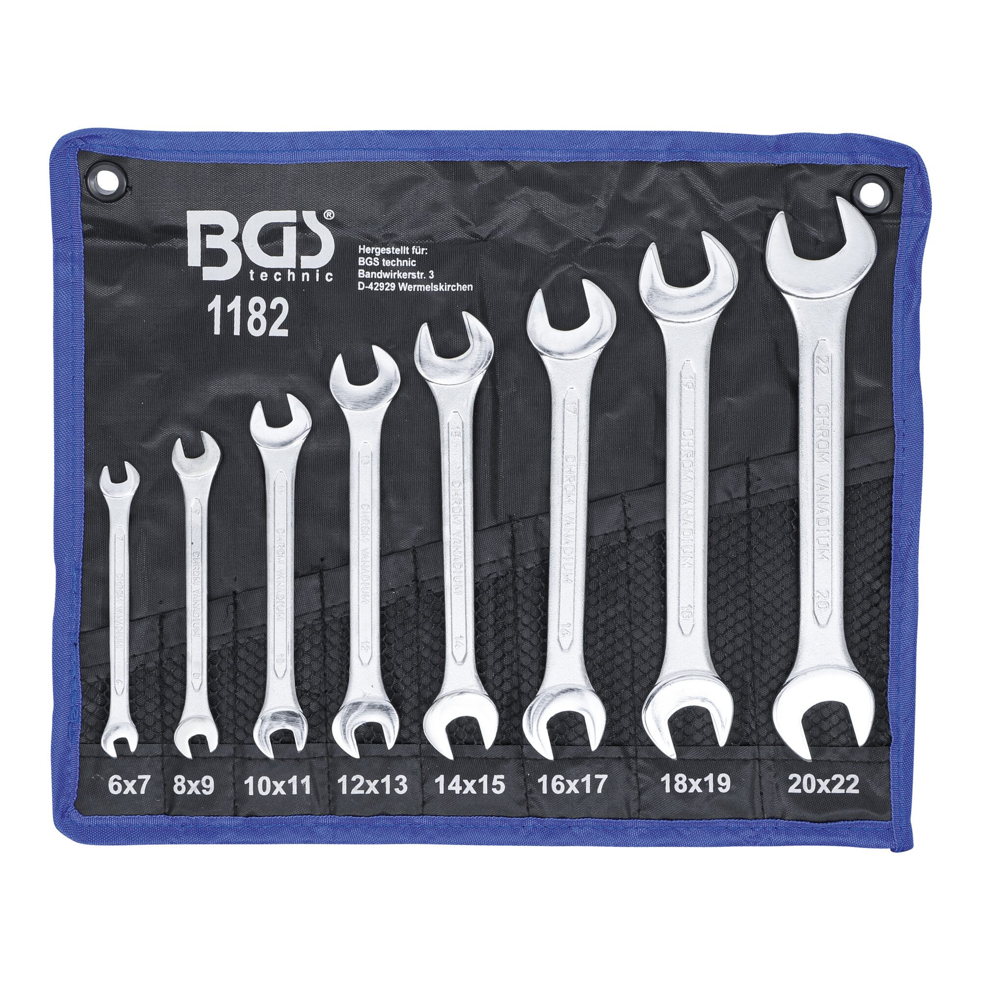 BGS technic Maulschlüssel BGS Doppel-Maulschlüssel-Satz SW 6x7 - 20x22 mm 8-tlg.