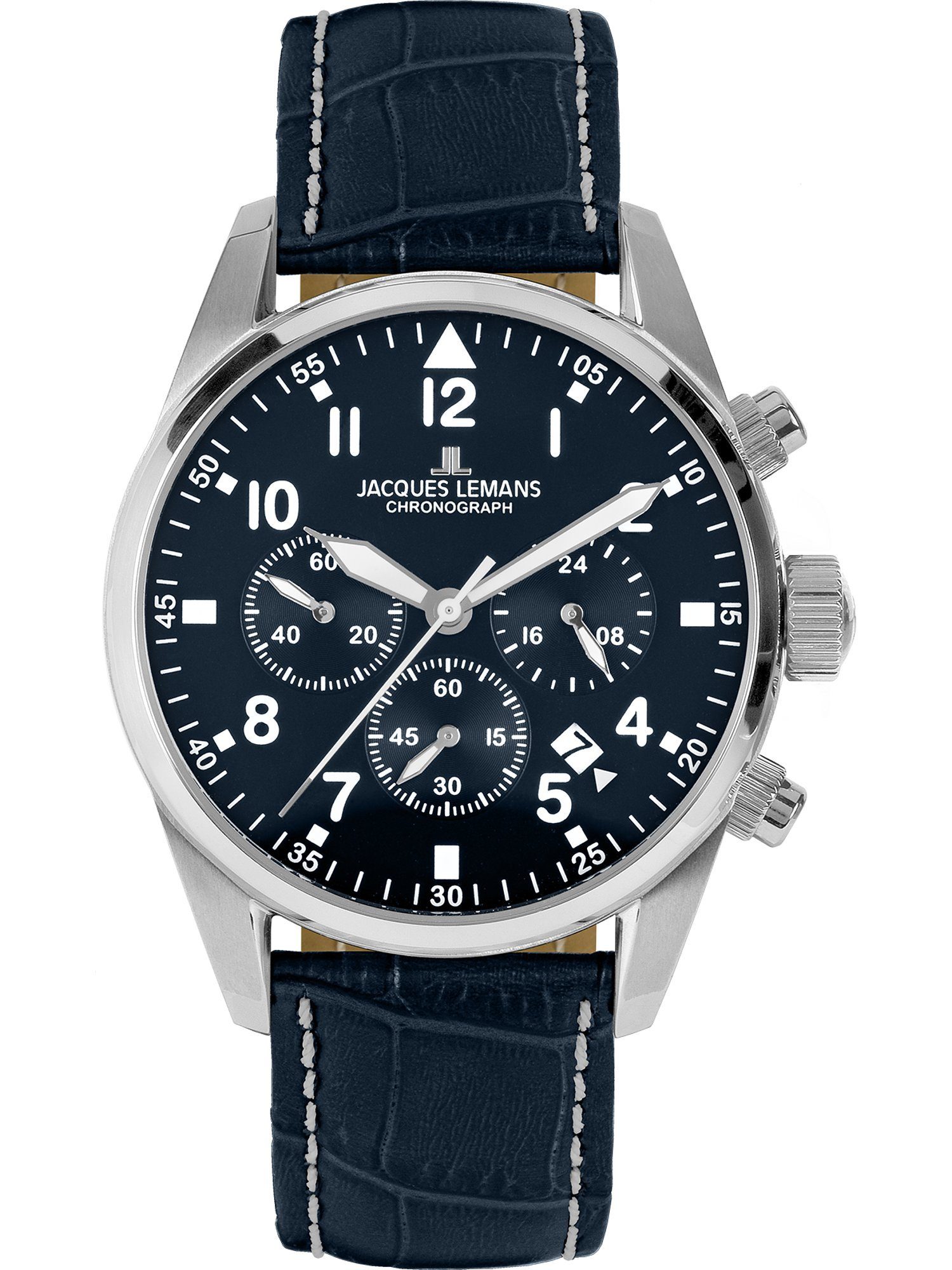 Jacques Lemans Chronograph Jacques Lemans Herren-Uhren Analog Quarz, Klassikuhr