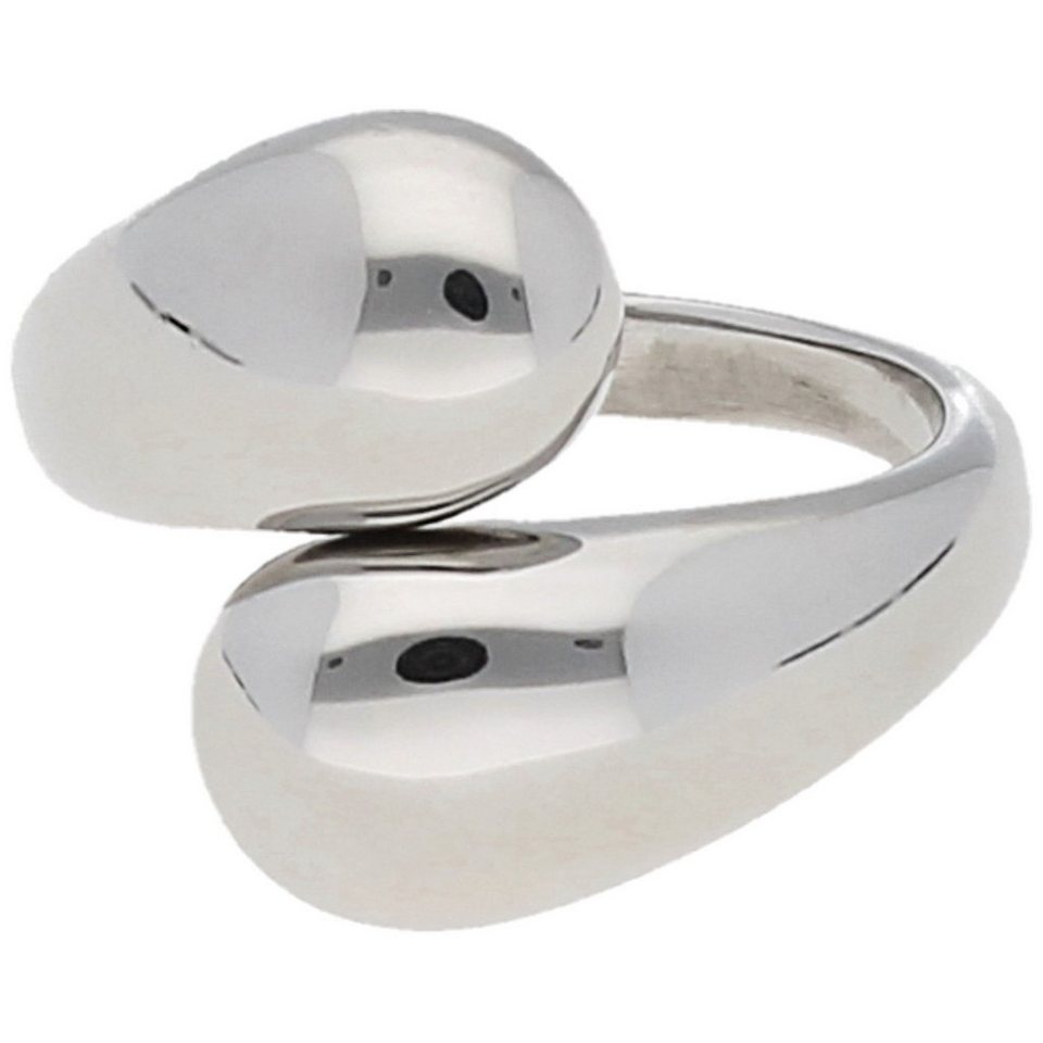 Jacques Charrel Fingerring topmodern mit offener Ringschiene, Edelstahl,  Verlaufend, durchbrochen, bombiert